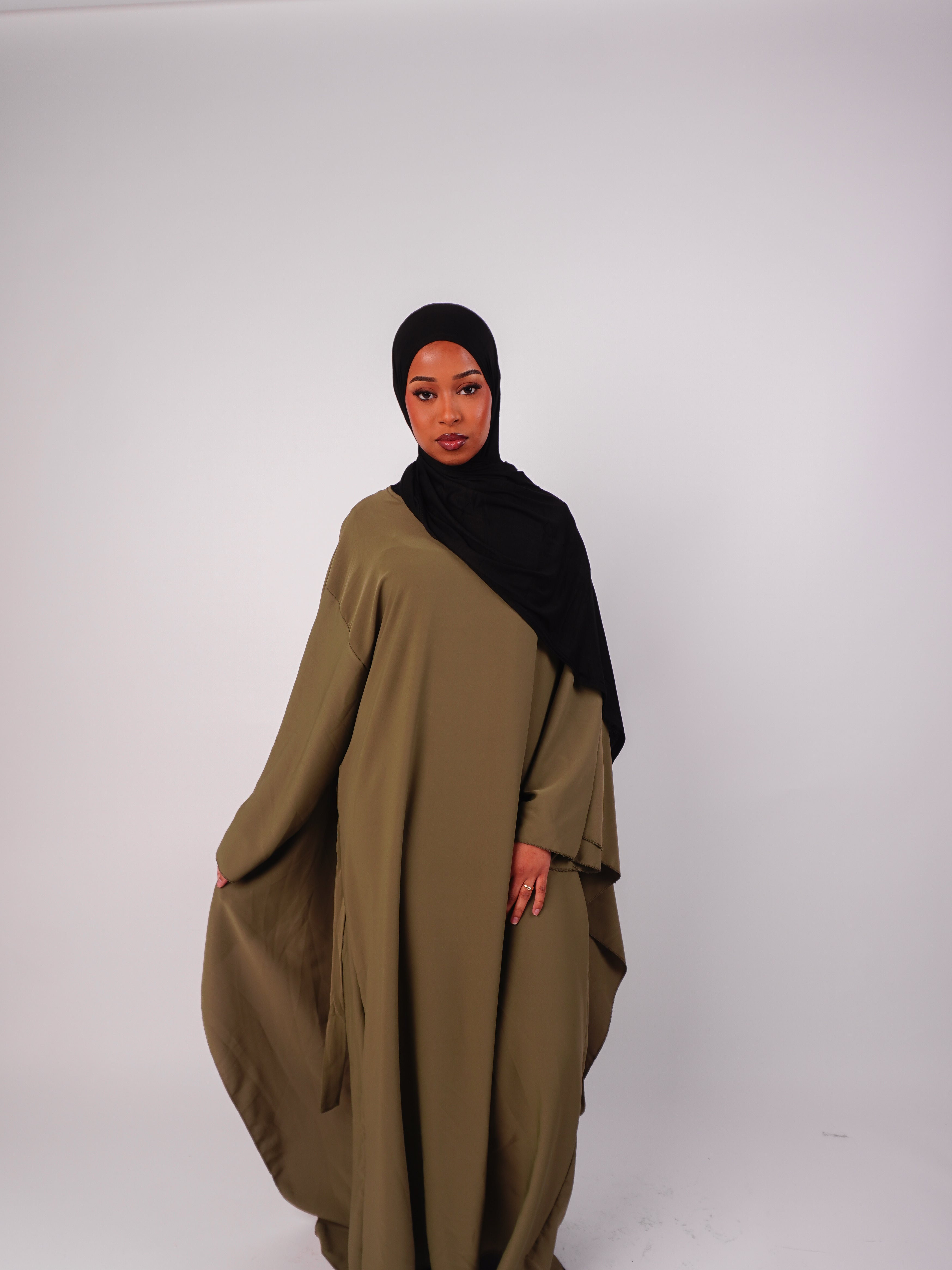Butterfly Abaya Khaki (One size)