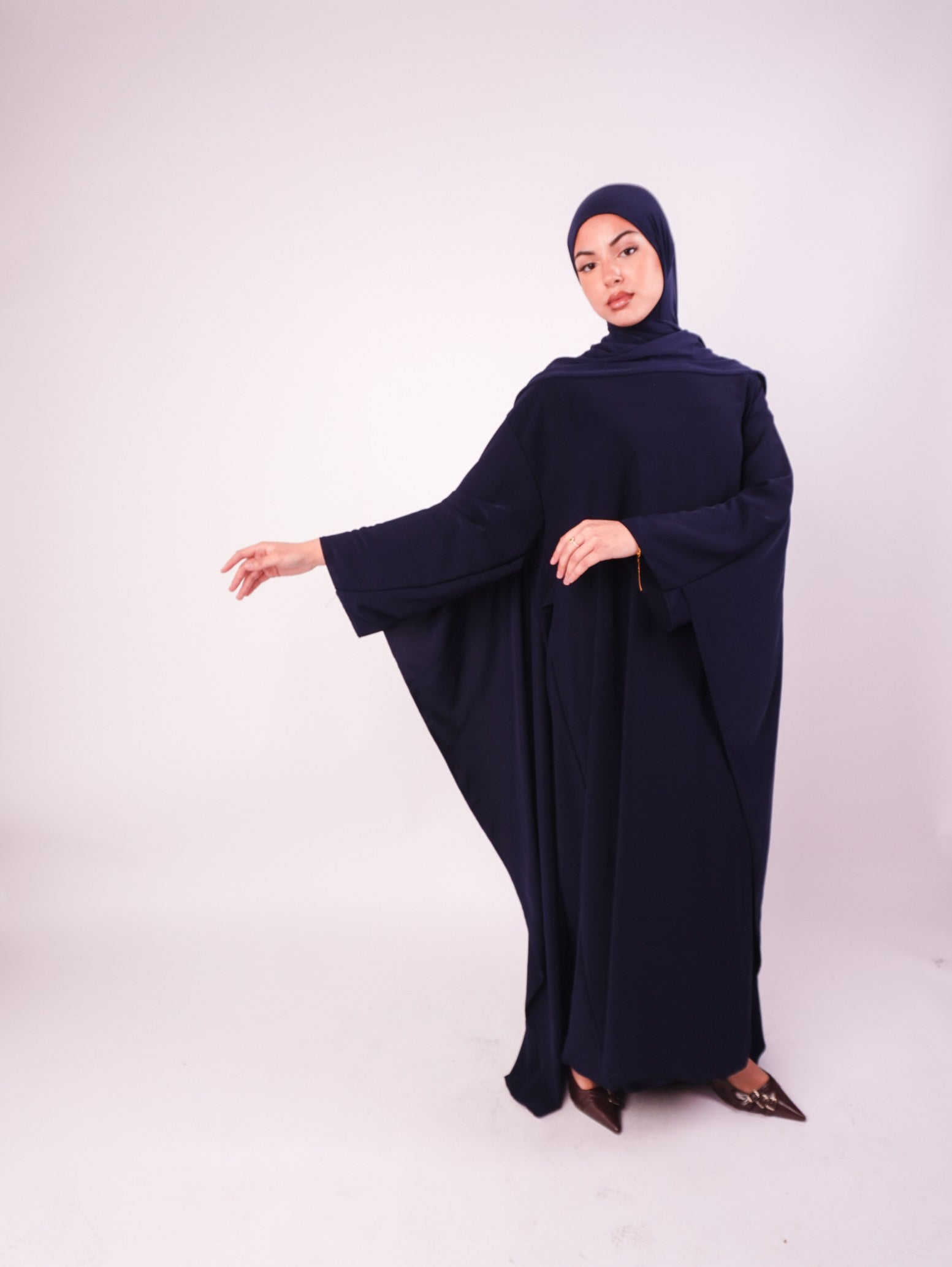 Butterfly Abaya Navy (One size)