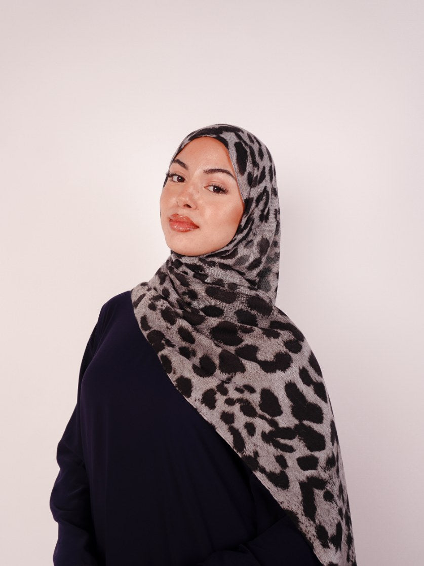 Dusky Panther Printed Modal Hijab