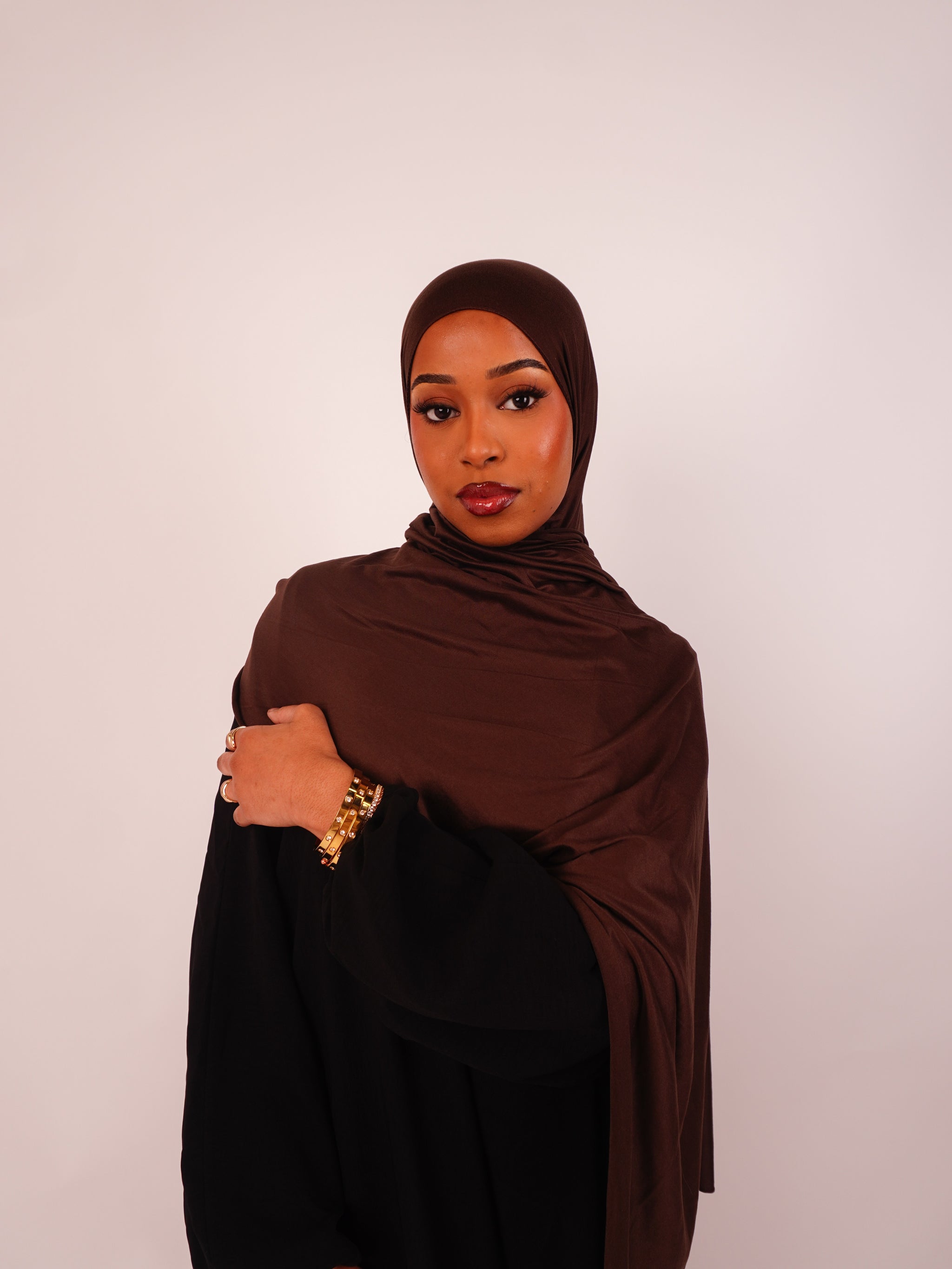 brown hijab dress Farah Dress Chocolate