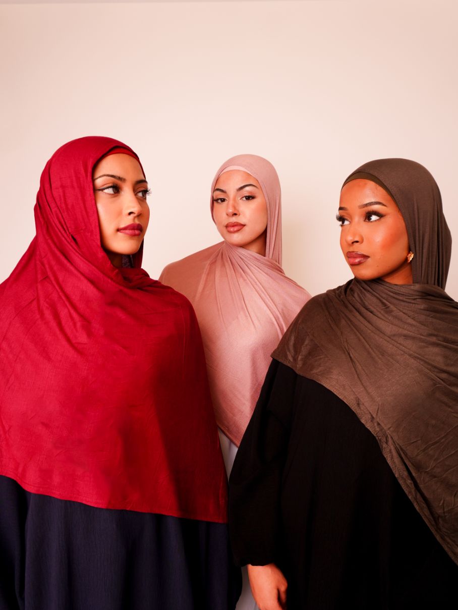 Emirati Premium Jersey Hijab Burgundy