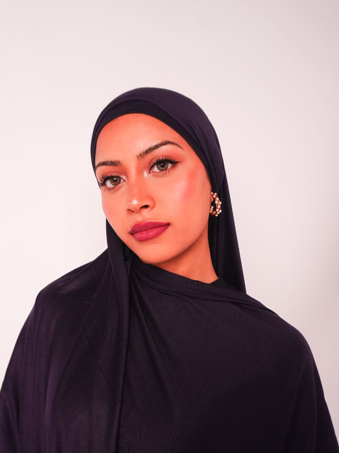 Emirati Premium Jersey Hijab Black