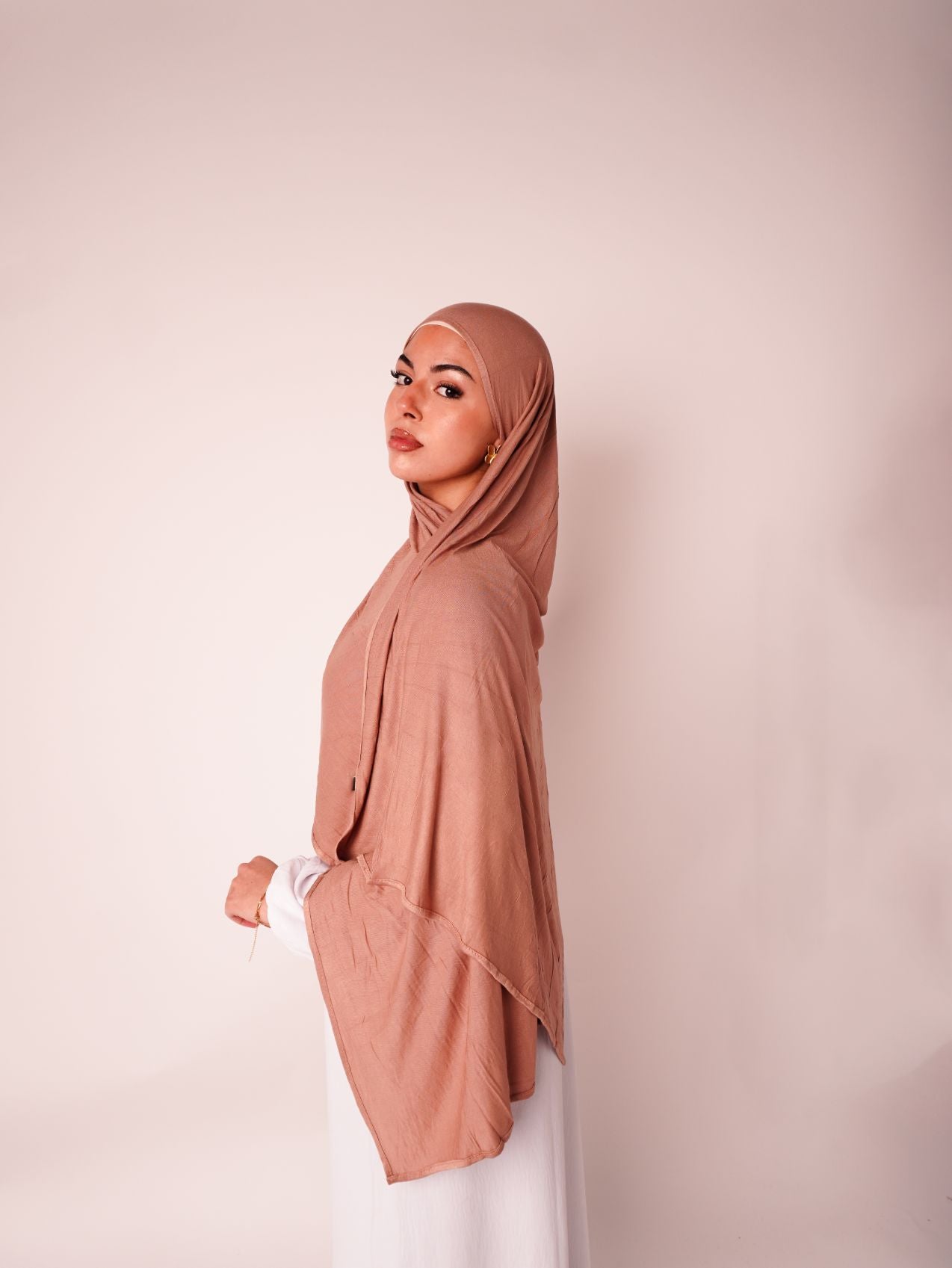 Emirati Premium Jersey Hijab Light Brown