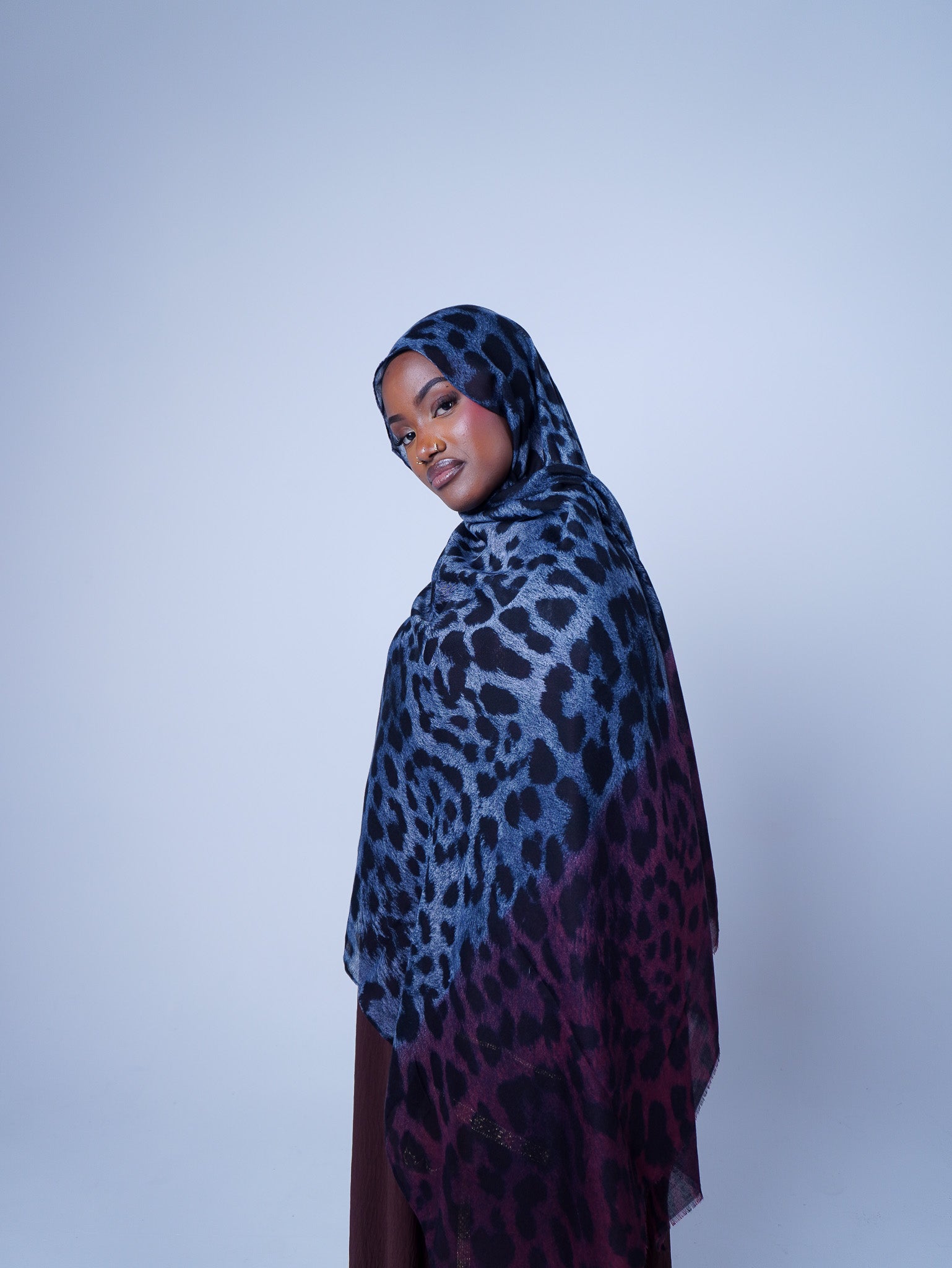 Midnight Ember Printed Modal Hijab