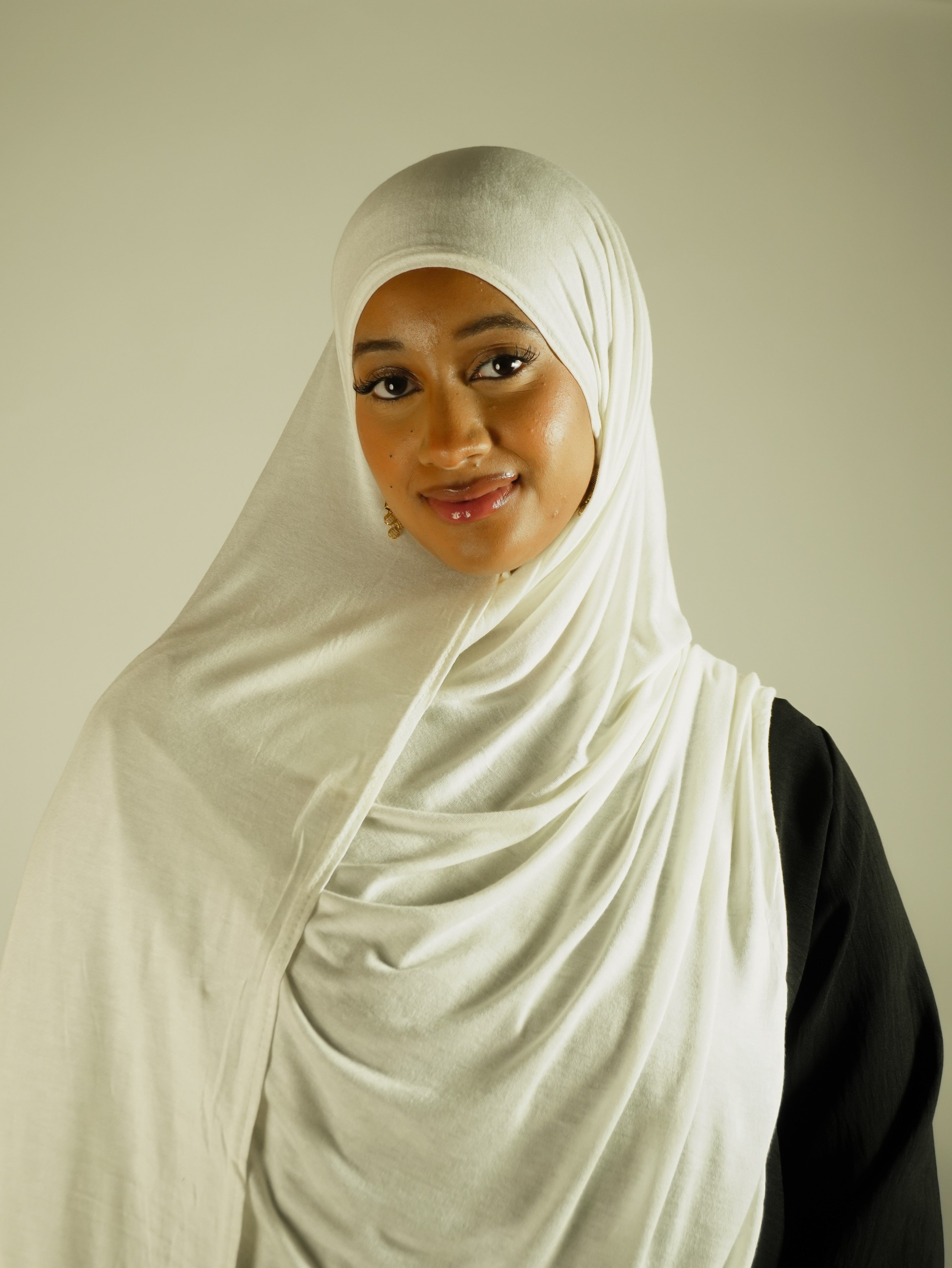 Emirati Premium Jersey Hijab Off White