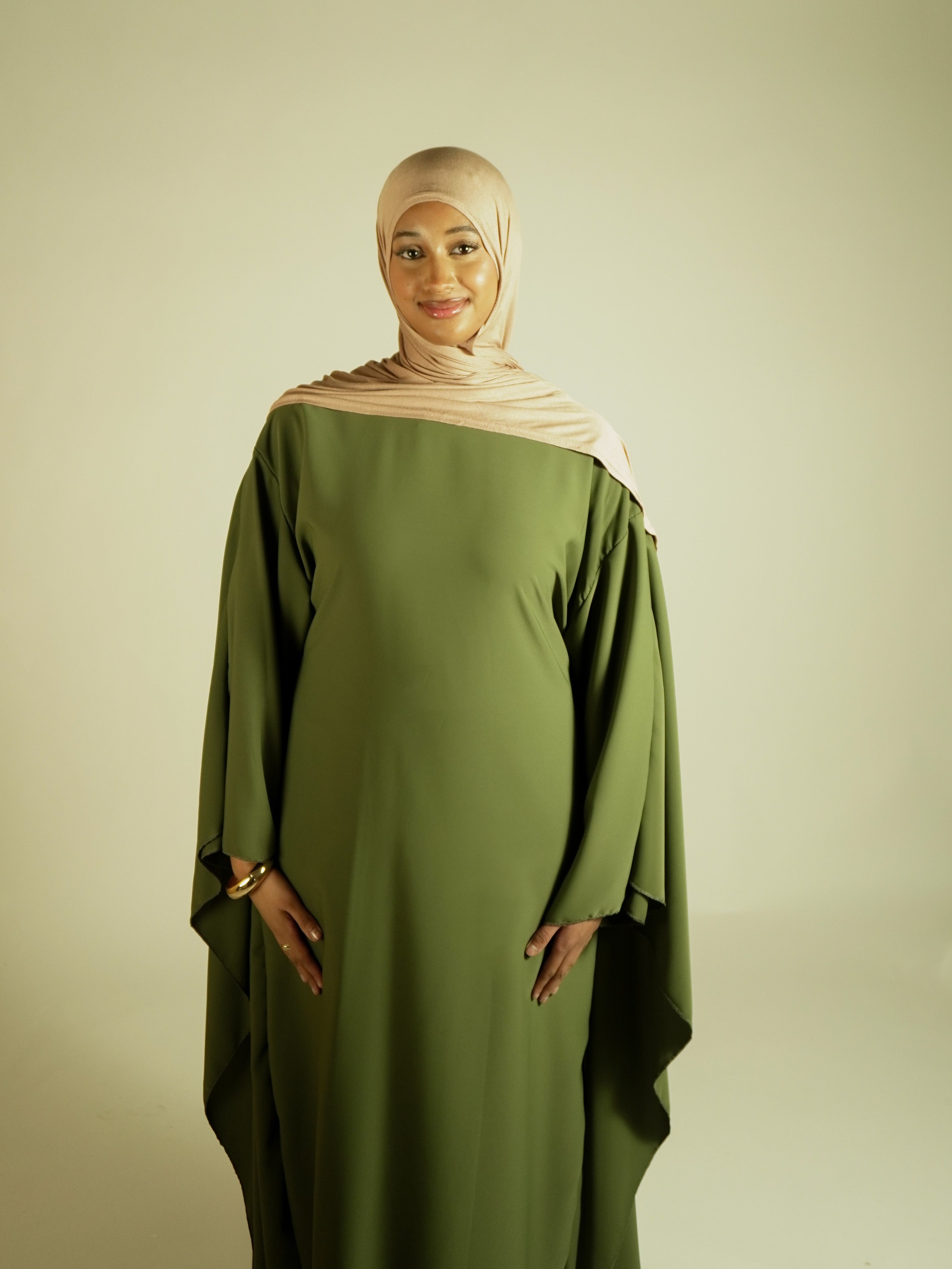 Butterfly Abaya Khaki (One size)