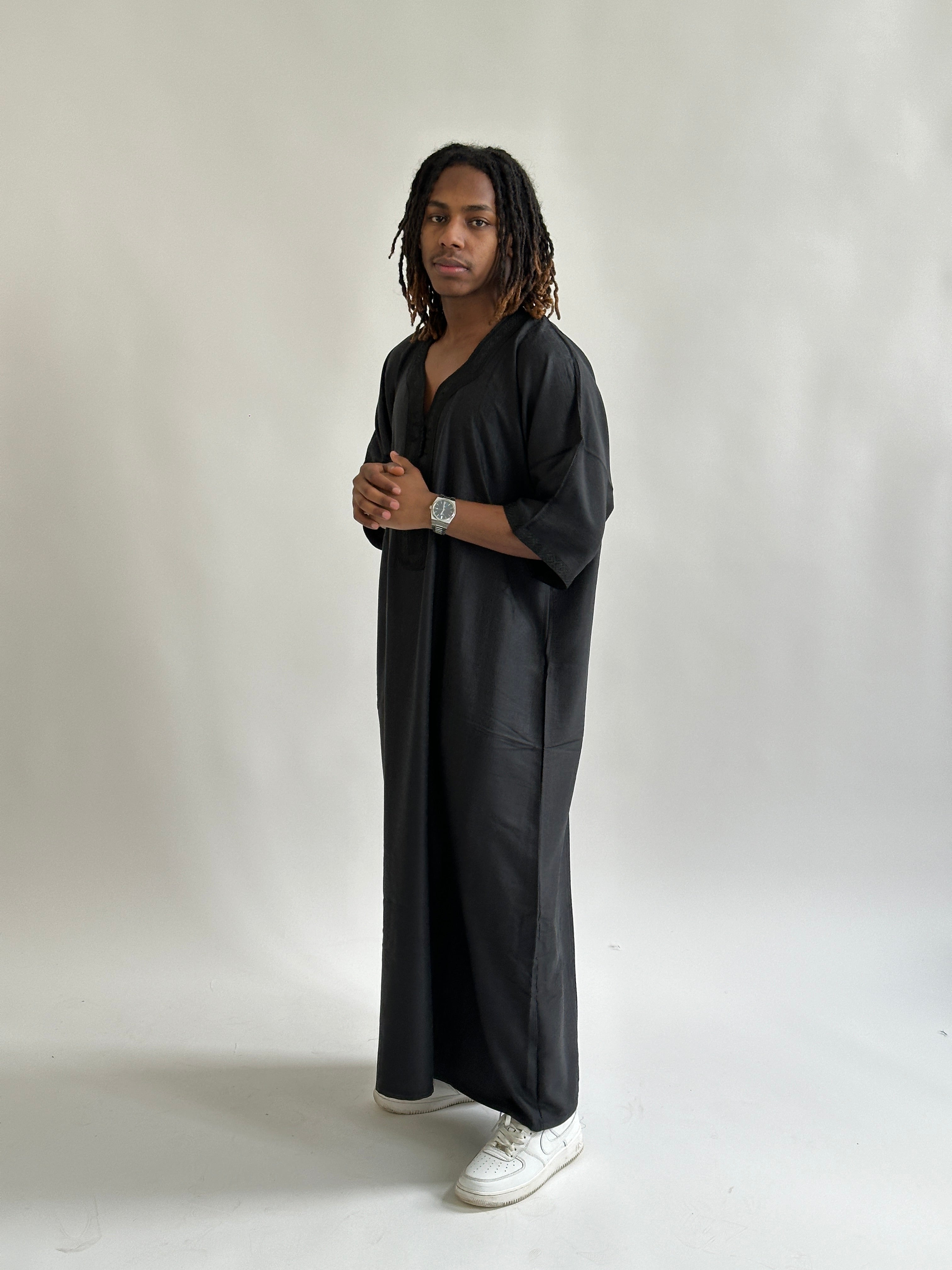 Moroccan Thobe Black