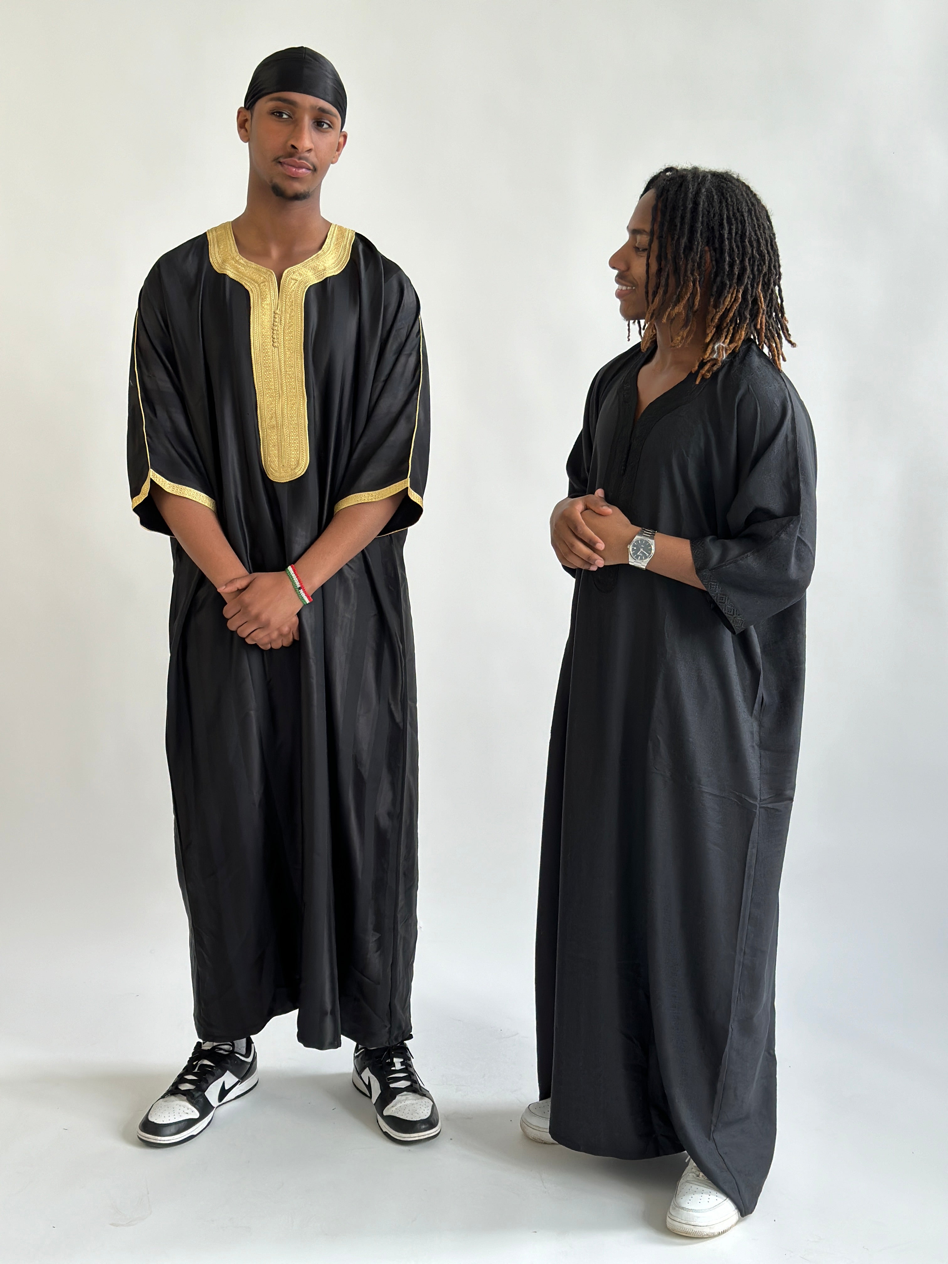 Moroccan Thobe Black & Gold