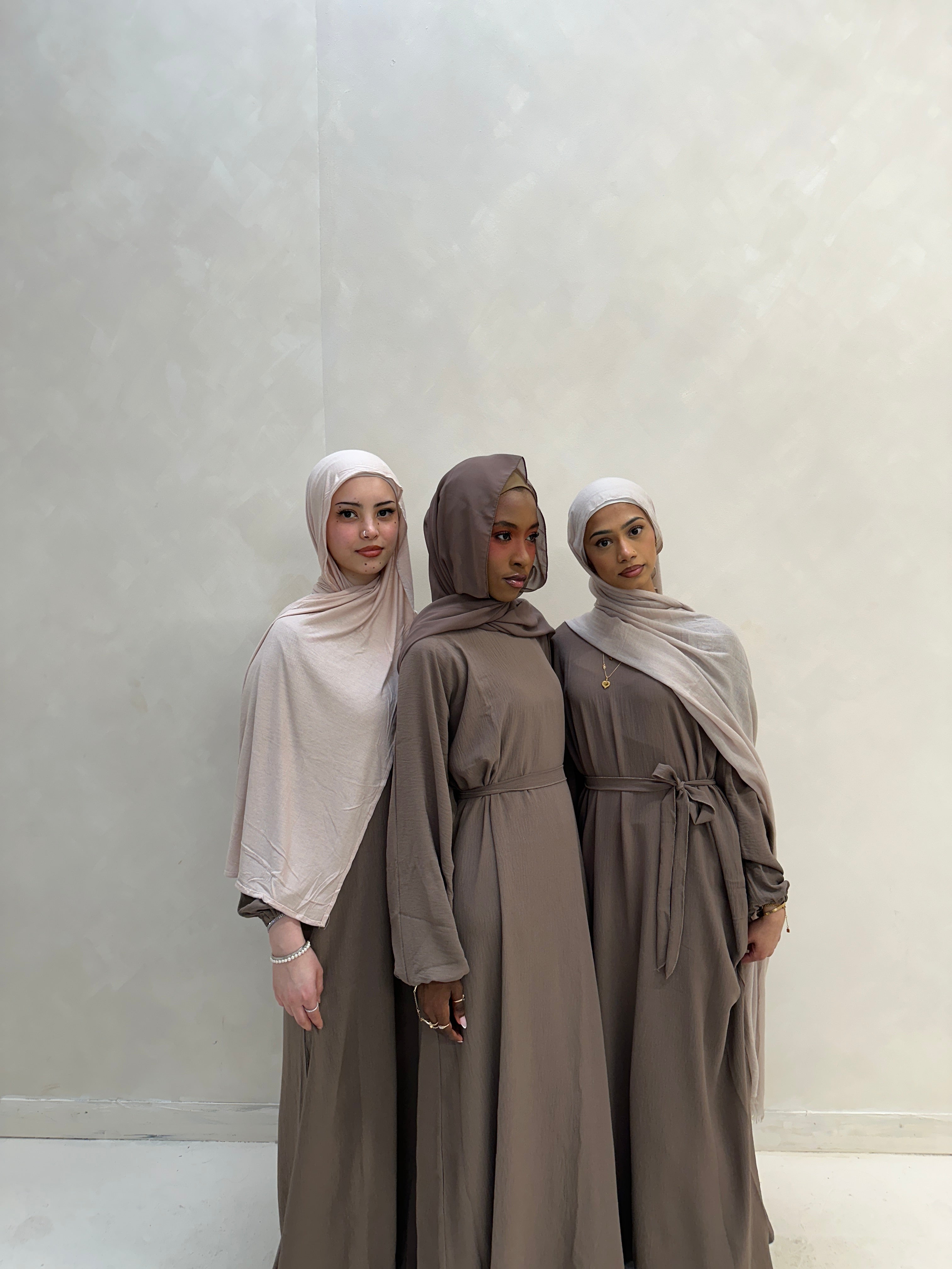 Plain Closed Abaya - Mocha