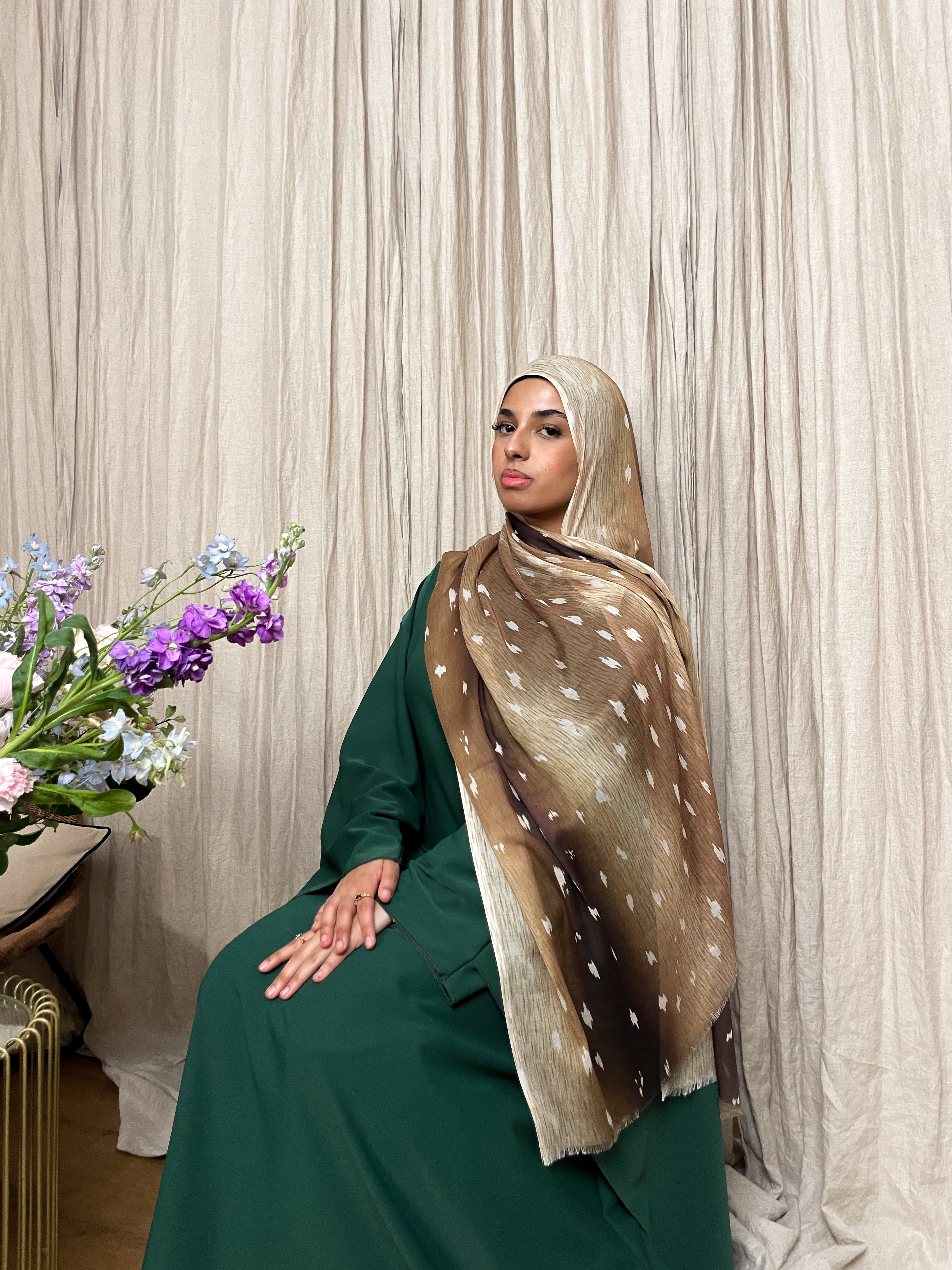 Fawn Deer prints Premium Modal Hijab