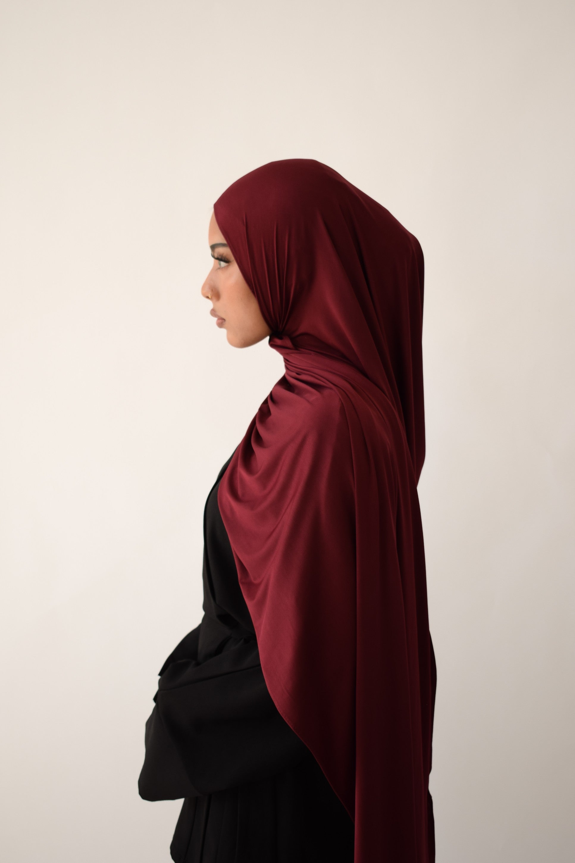 Wine soft liquid jersey hijab