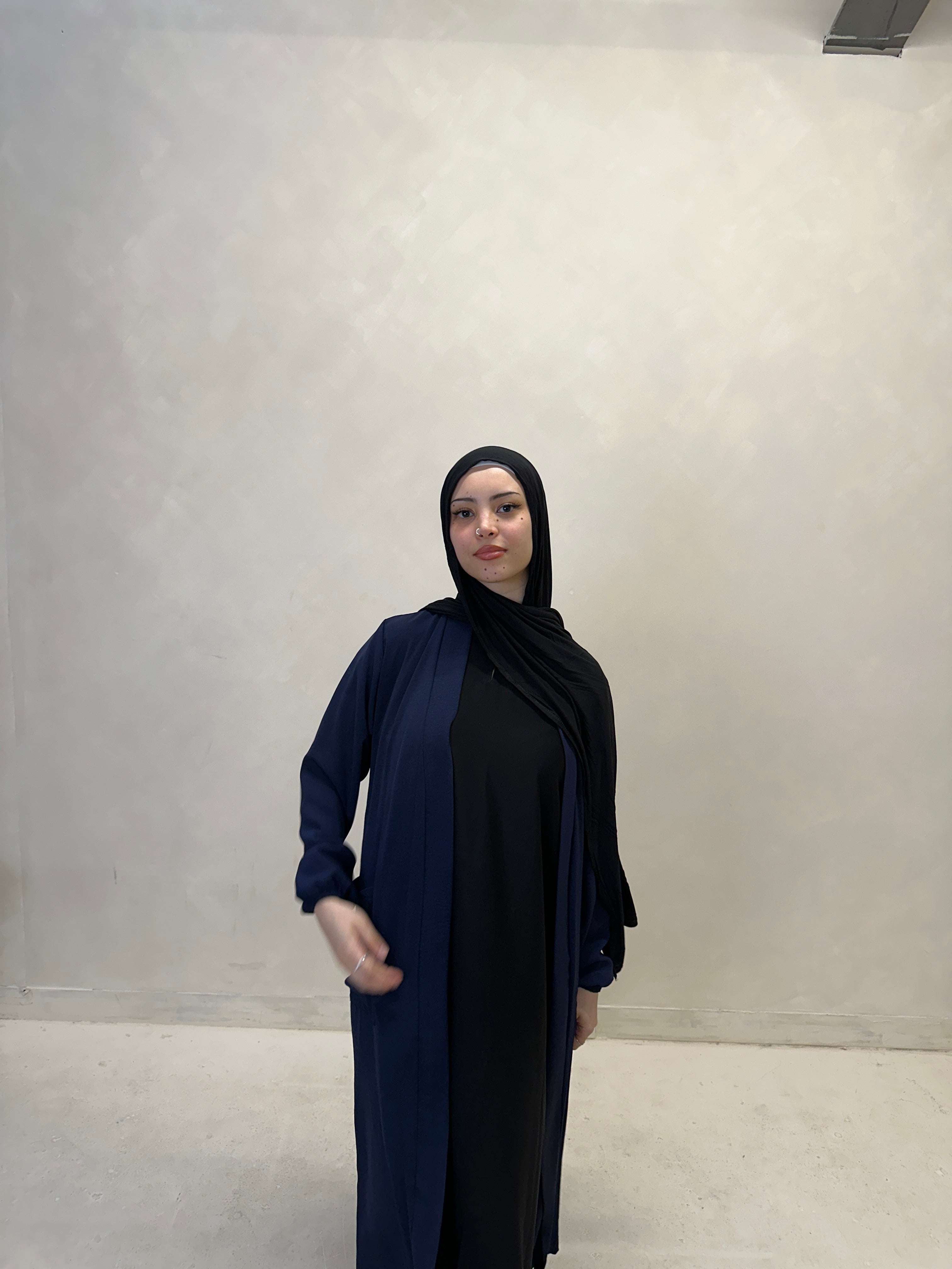 Classic Open Abaya- Navy