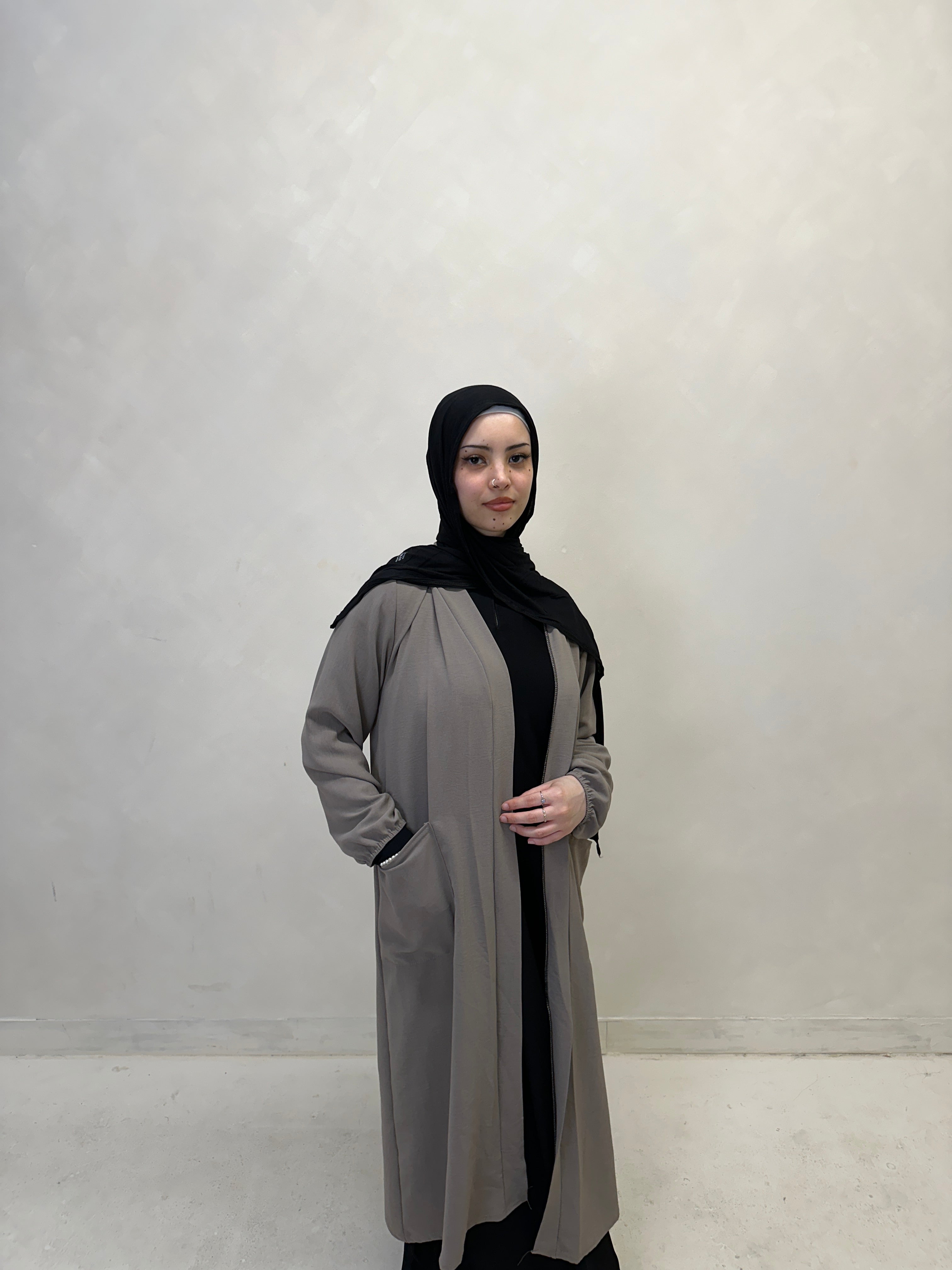 Classic Open Abaya - Mocha