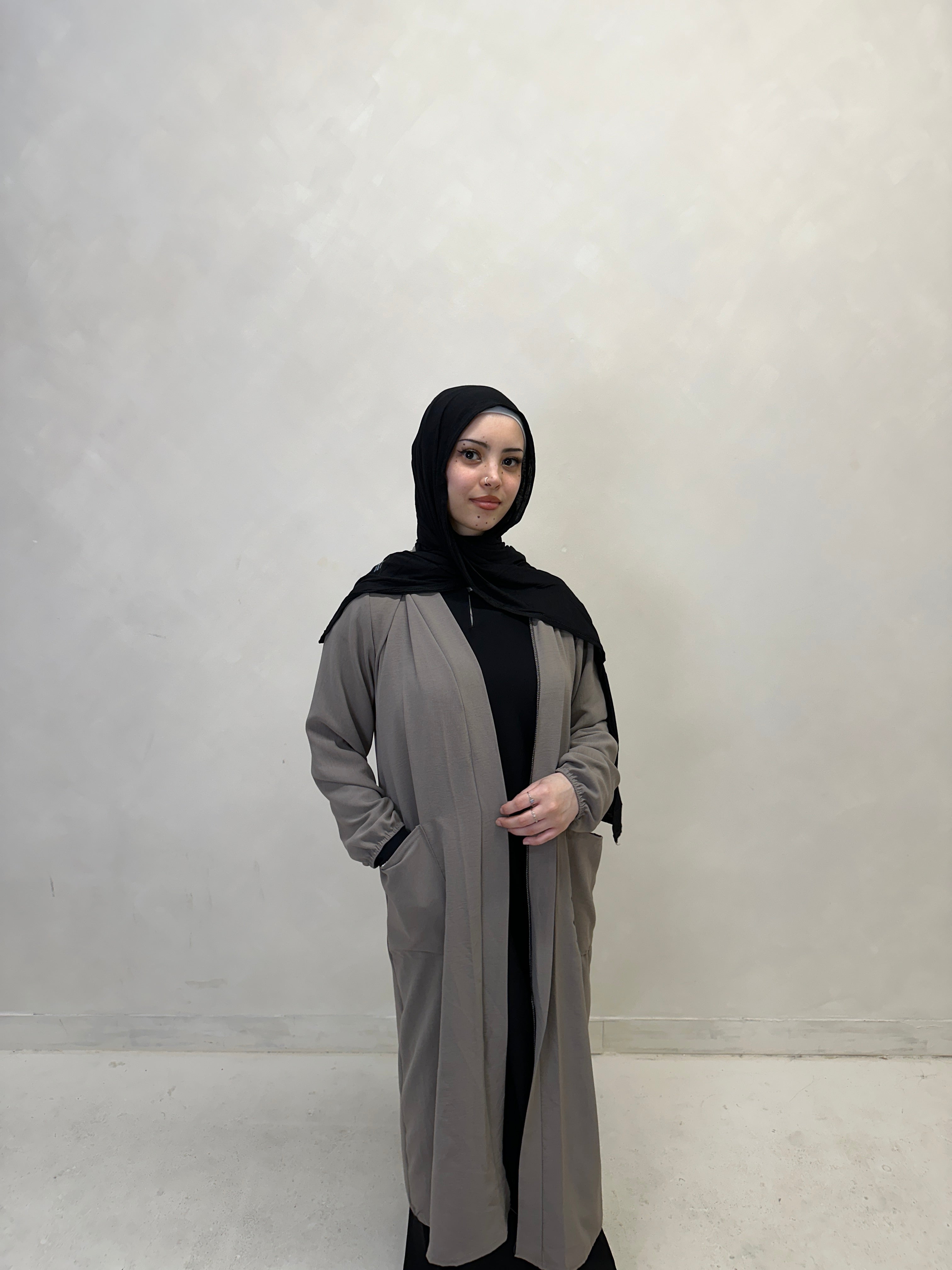 Classic Open Abaya - Mocha