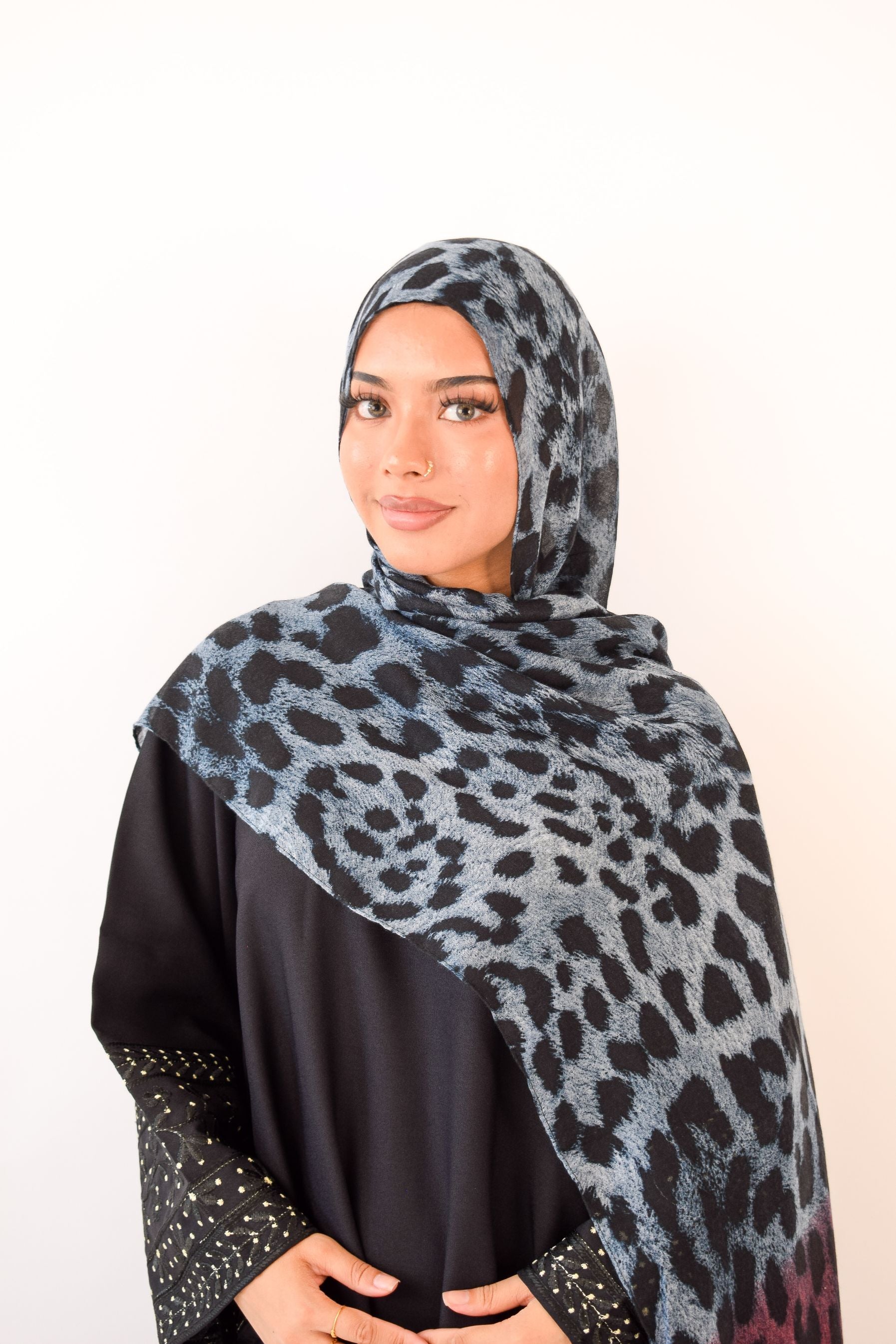 Midnight Ember Printed Modal Hijab
