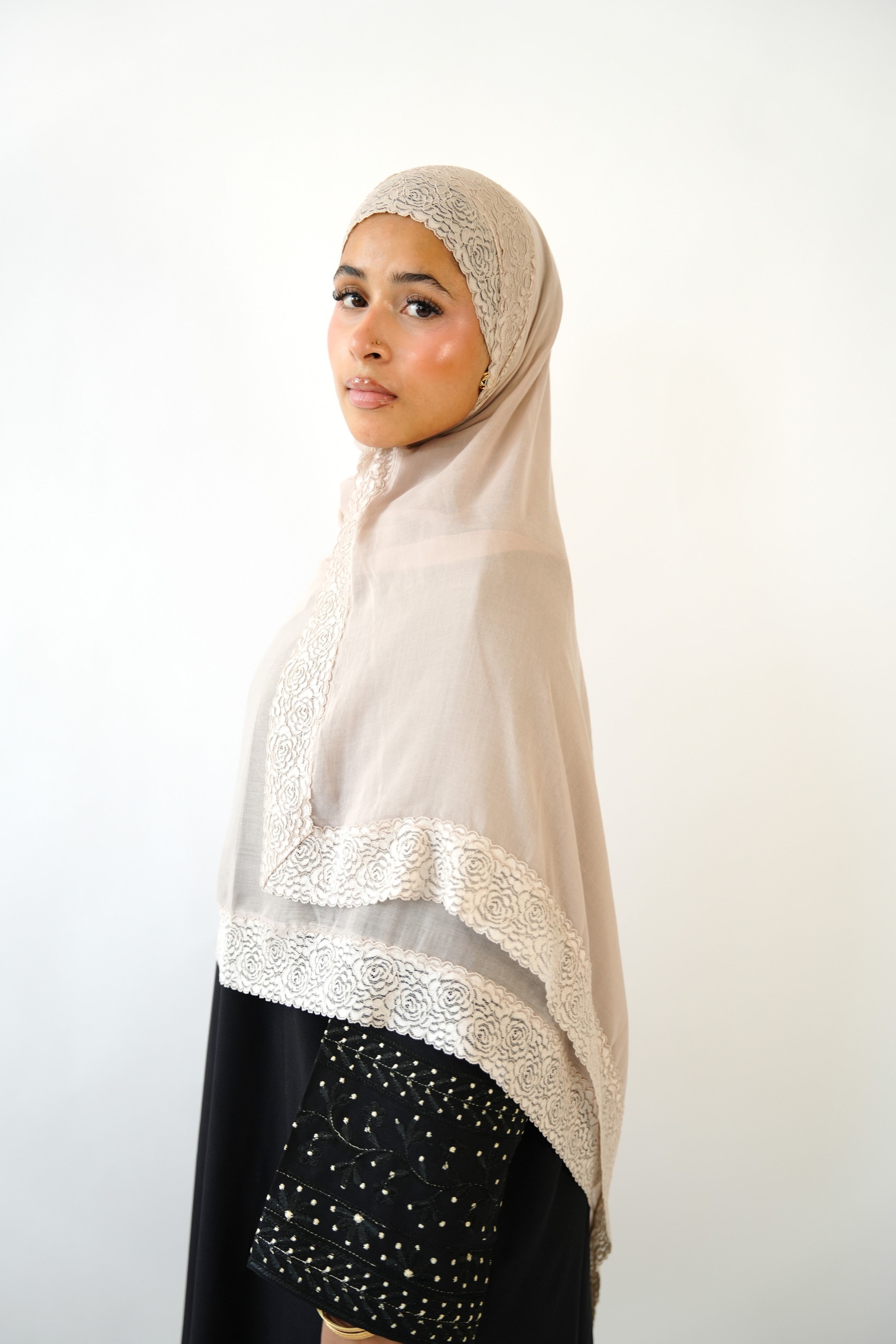 Latte Lace Modal Hijab