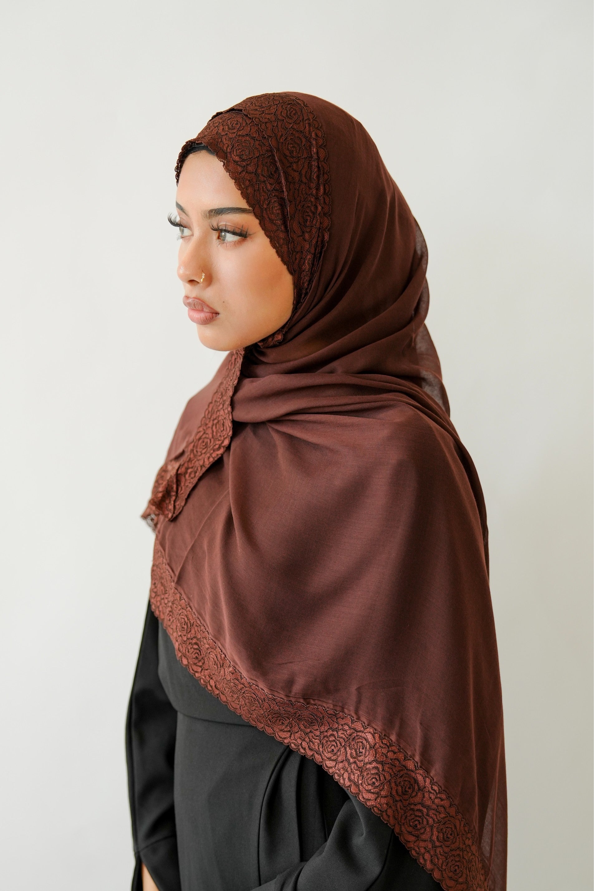 Espresso Lace Modal Hijab