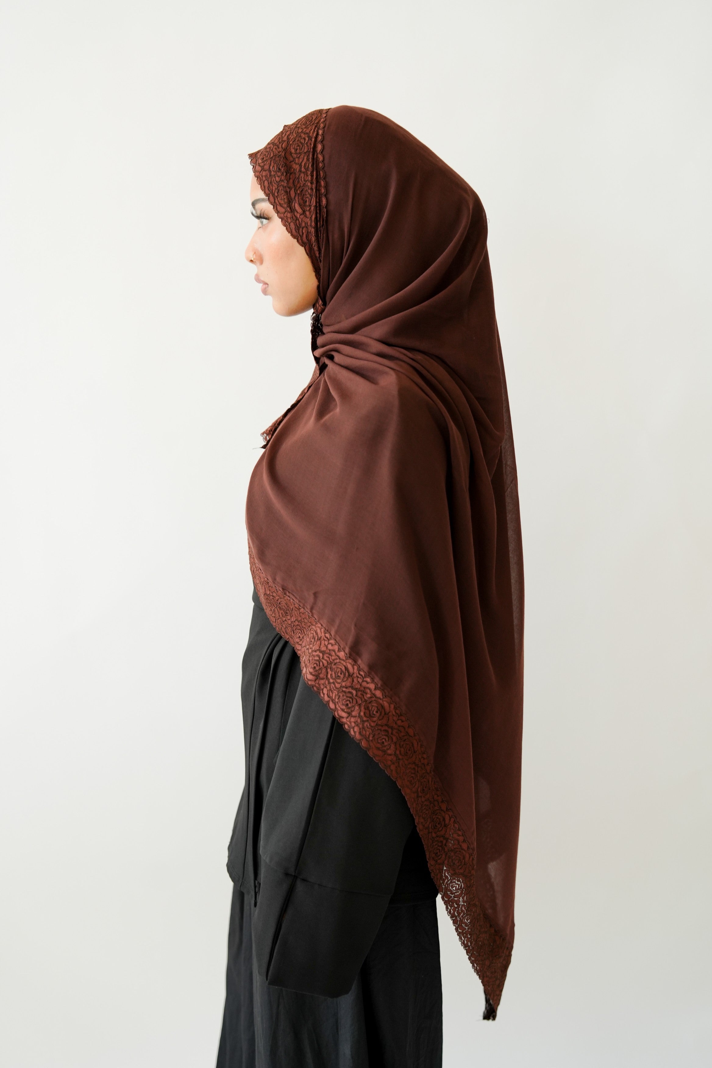 Espresso Lace Modal Hijab