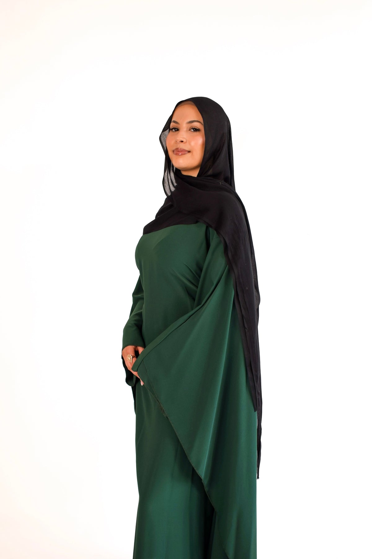 Butterfly Abaya Forest Green