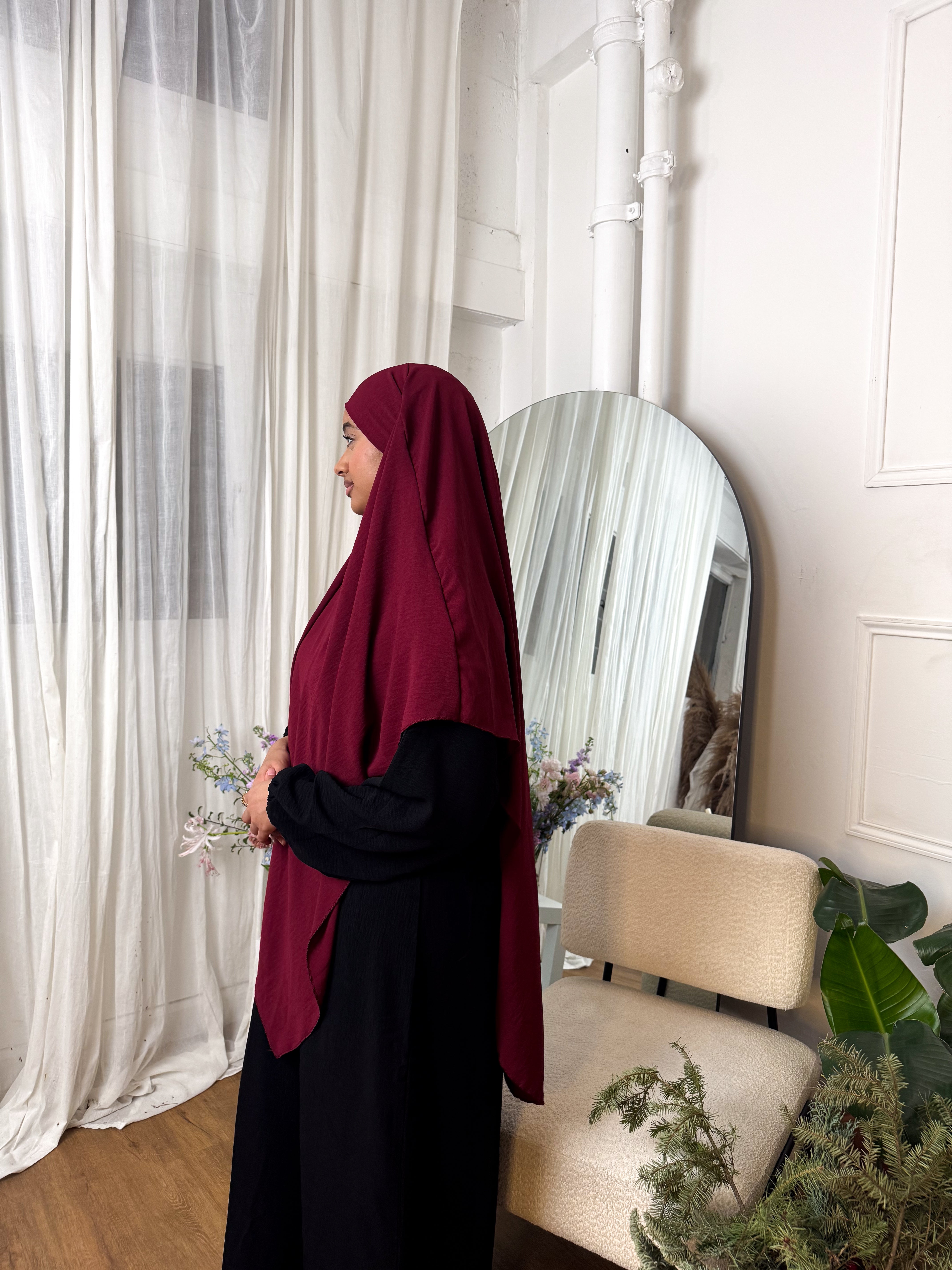 Khimar Top Only Soft Crush Fabric with Niqab Feature