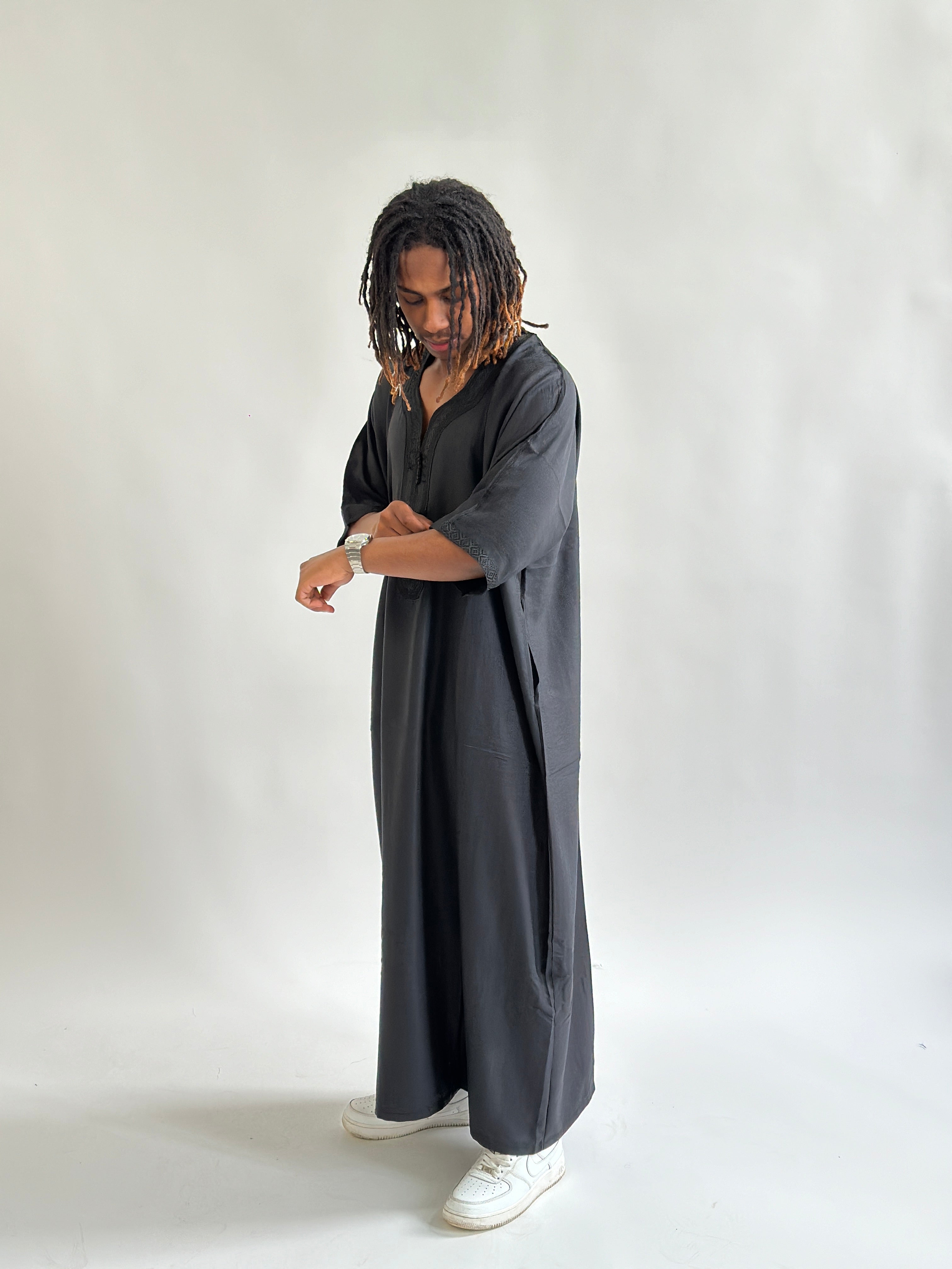 Moroccan Thobe Black