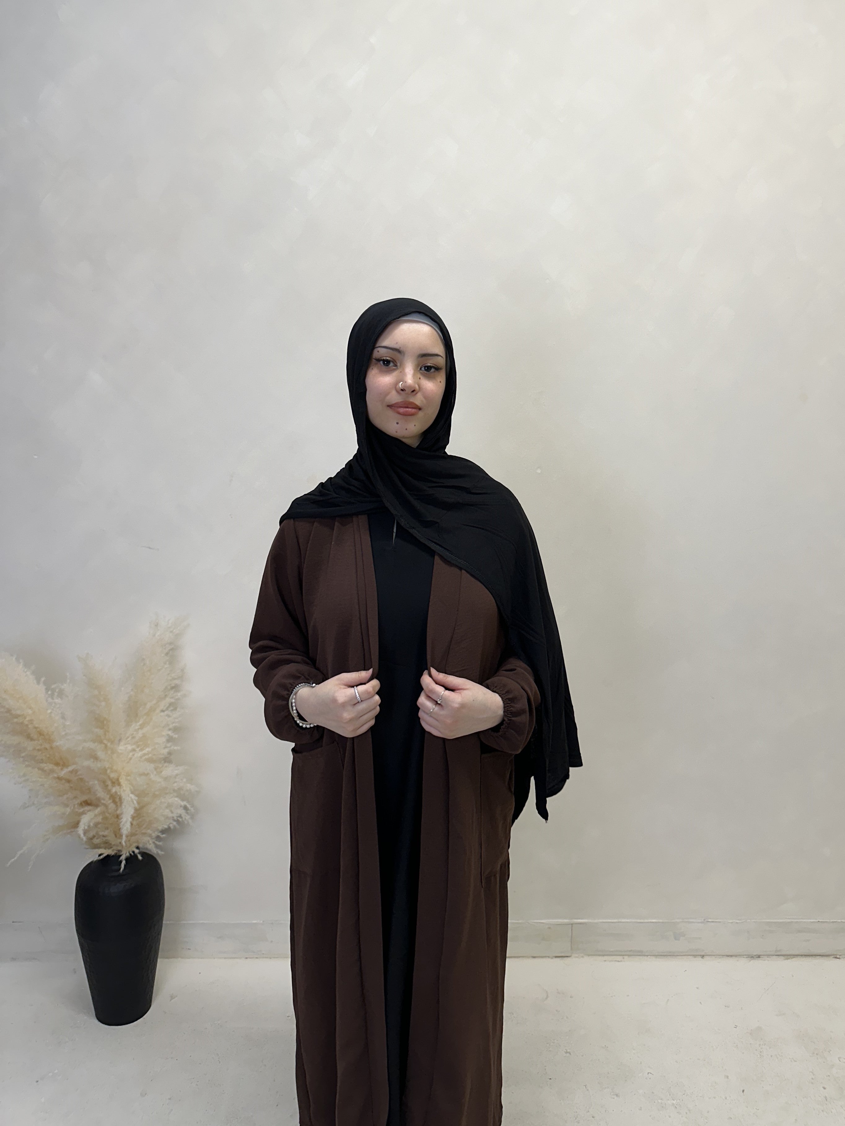 Open Cardigan Chocolate Brown