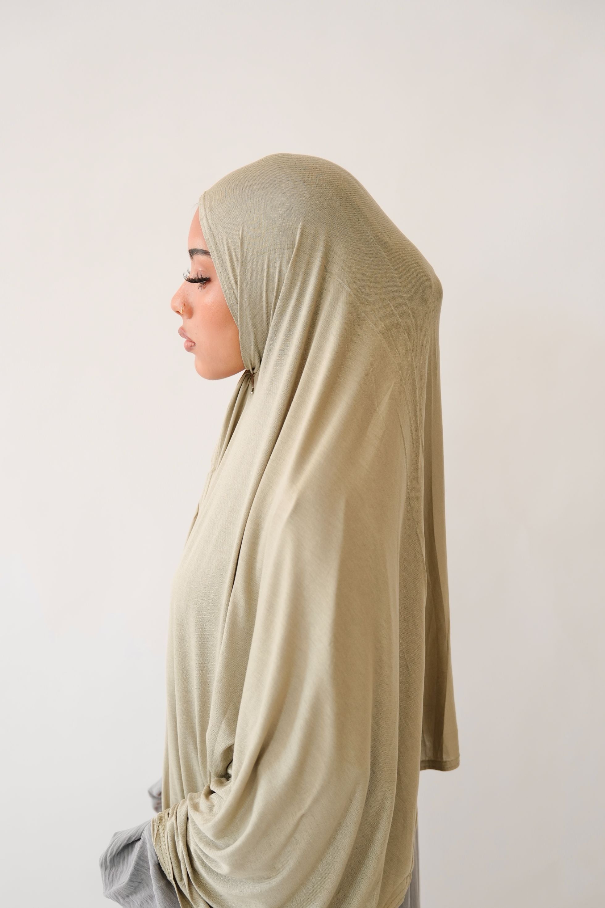 Emirati Premium Jersey Hijab Sage Green