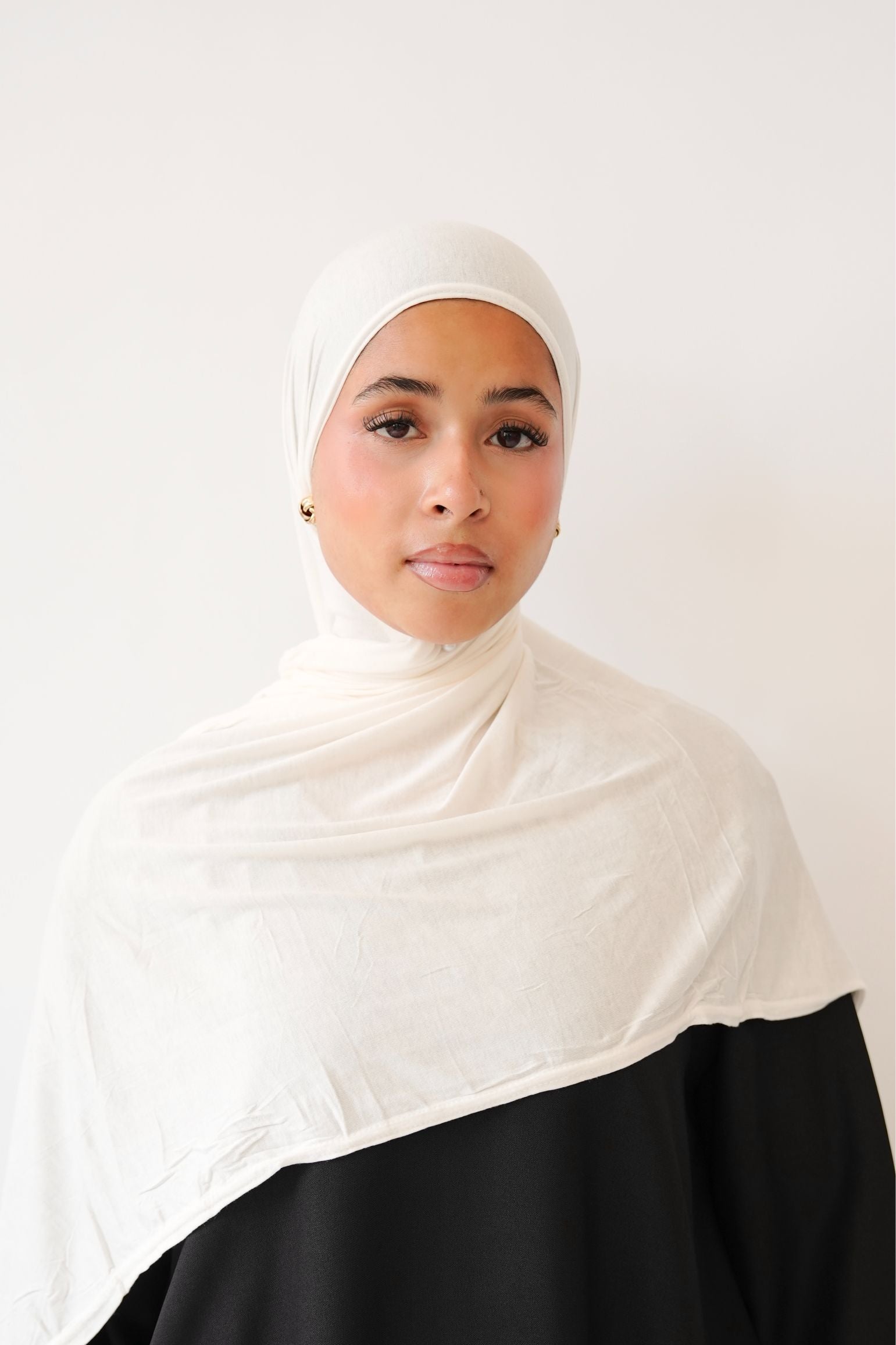 Emirati Premium Jersey Hijab Off White