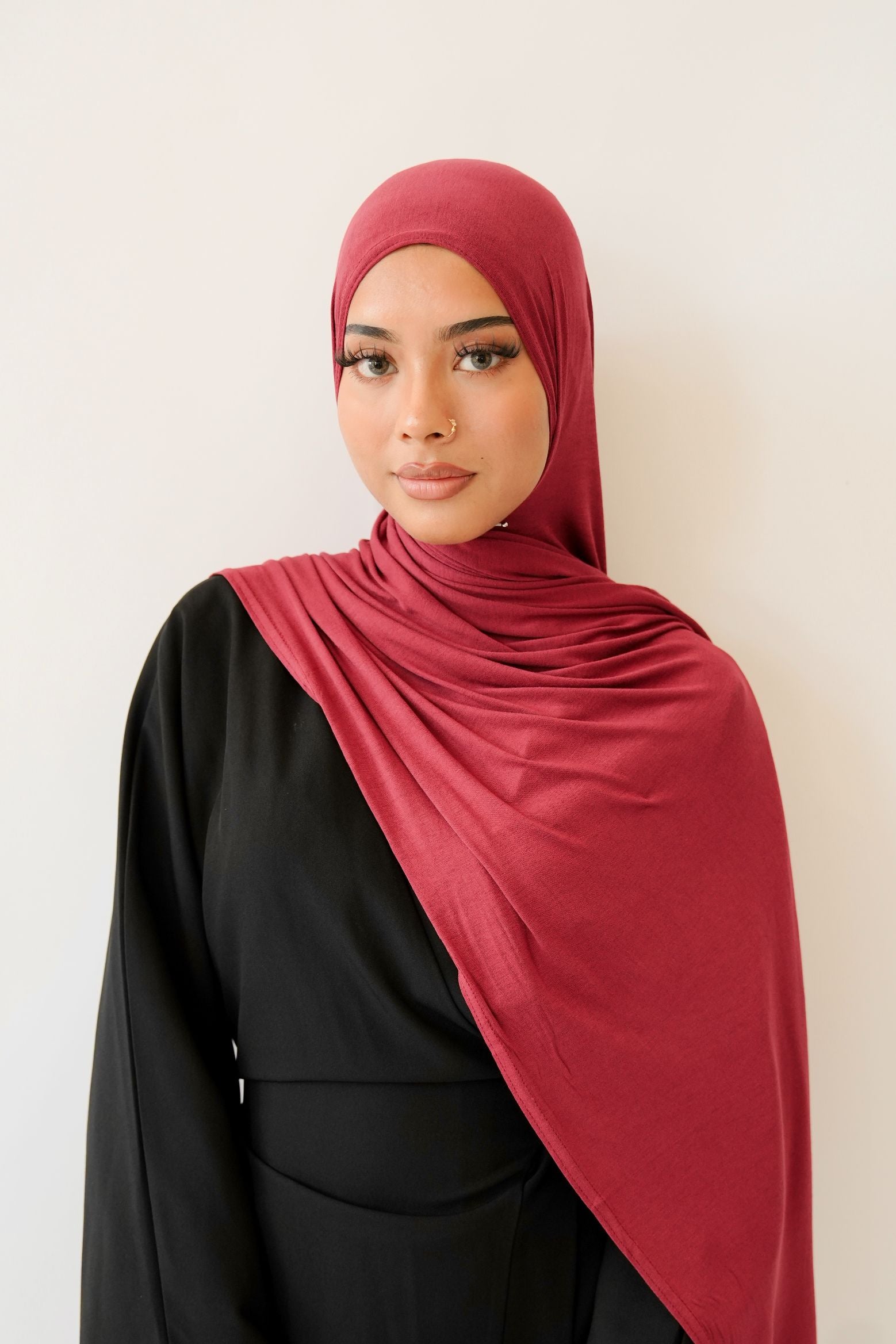 Emirati Premium Jersey Hijab Burgundy