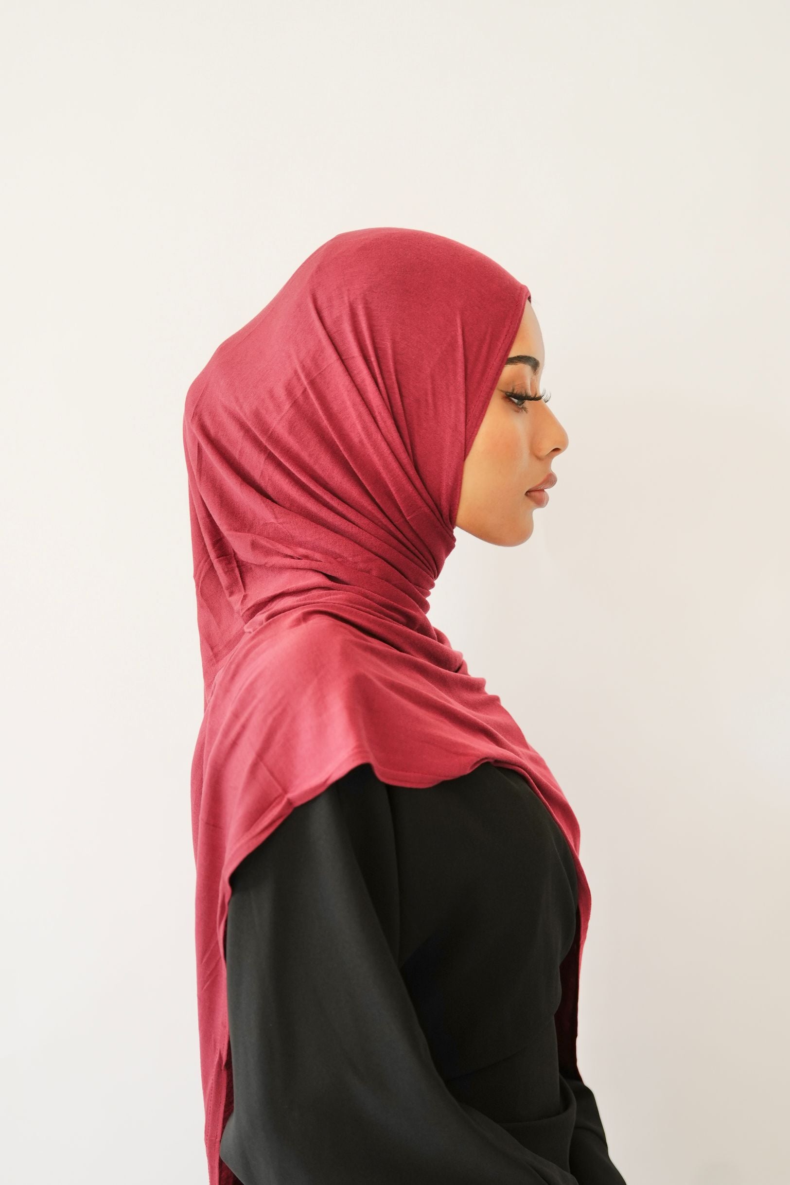 Emirati Premium Jersey Hijab Burgundy