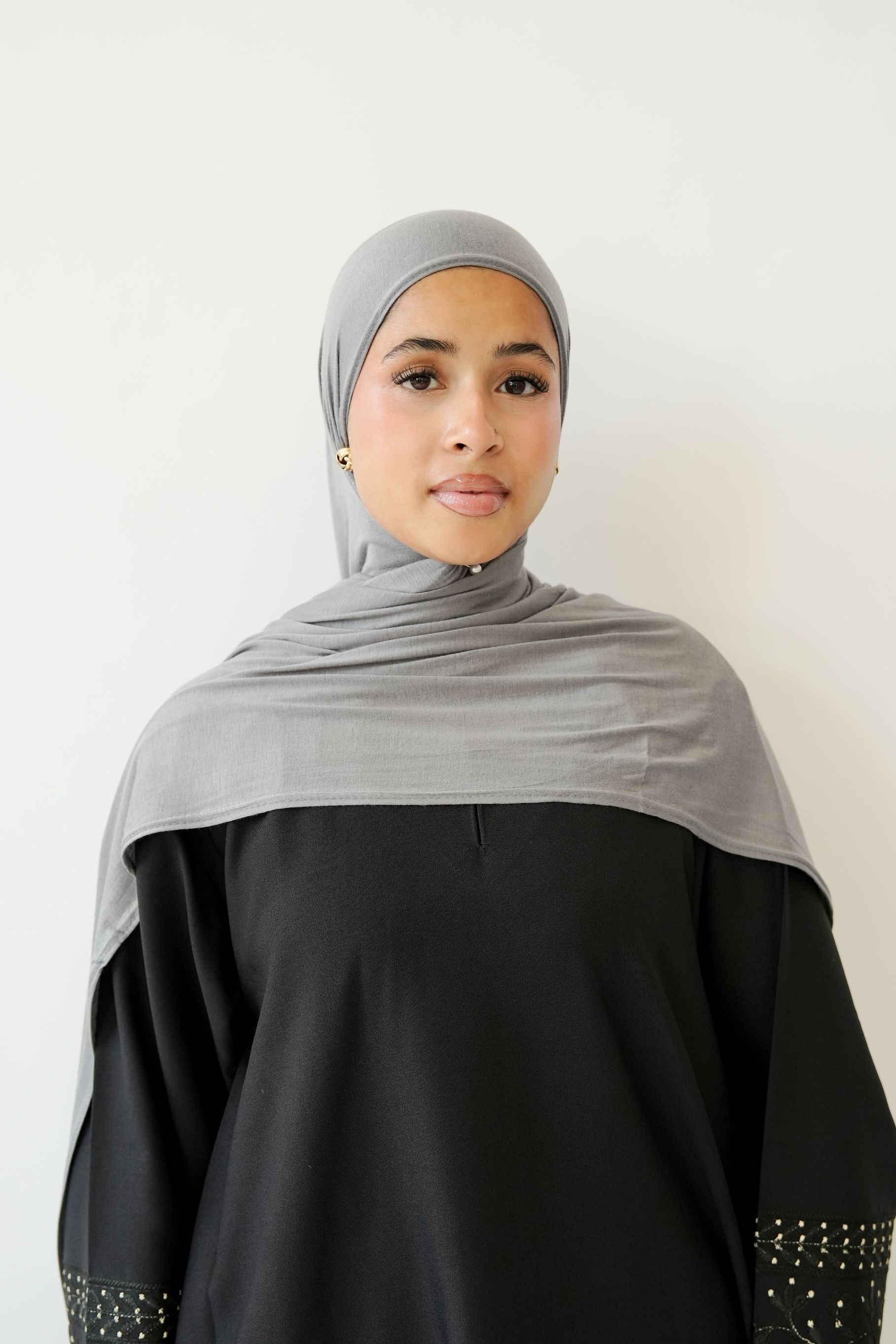 Emirati Premium Jersey Hijab Dark Grey