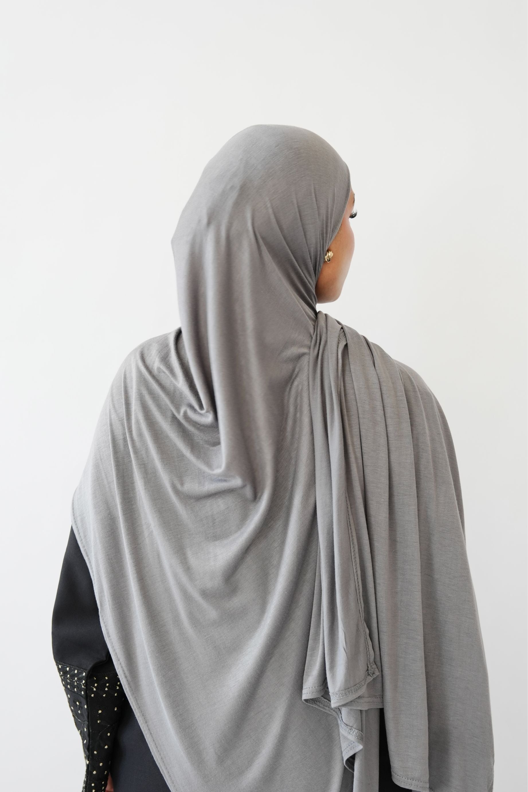 Emirati Premium Jersey Hijab Dark Grey