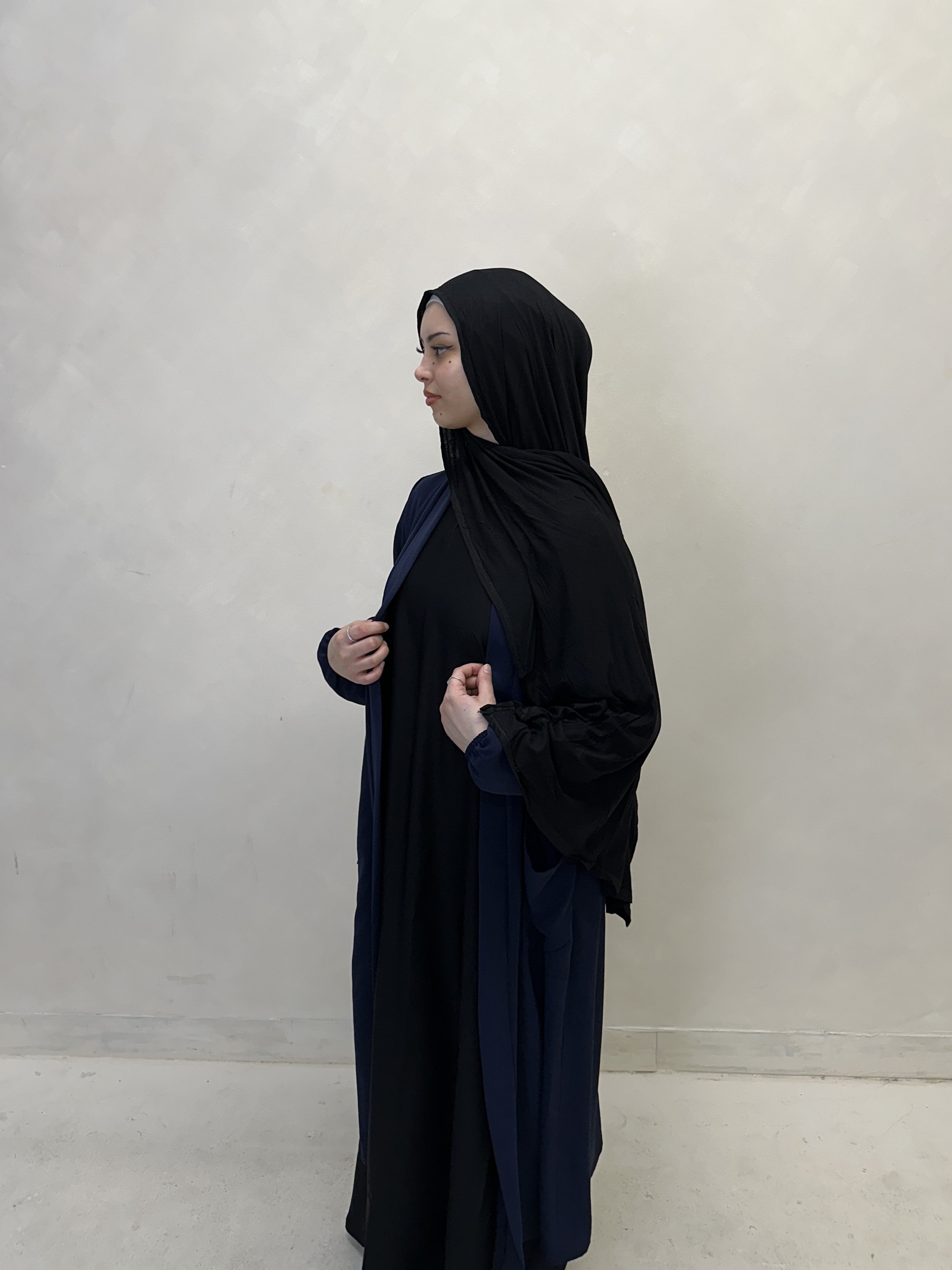 Classic Open Abaya- Navy