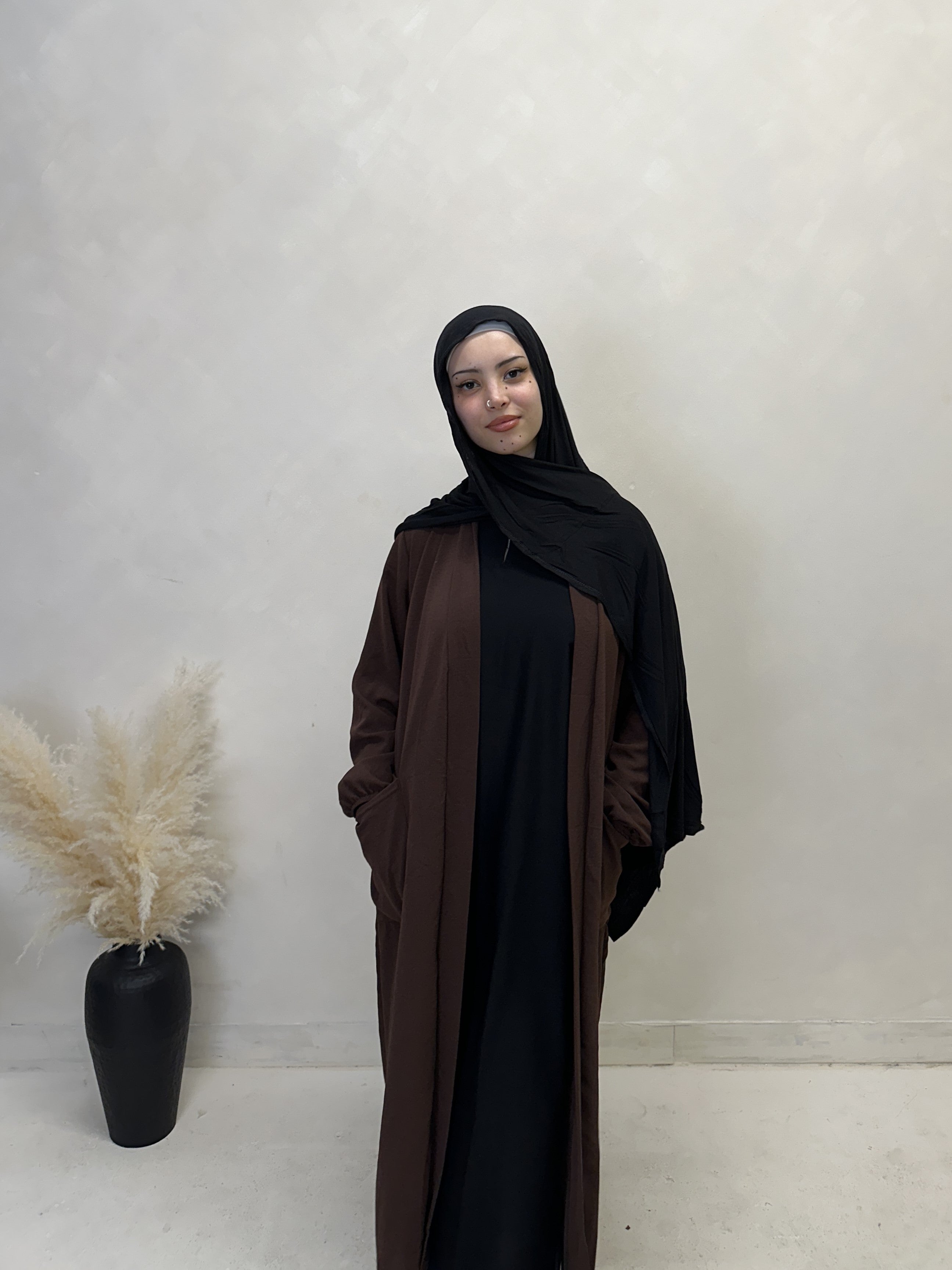 Open Cardigan Chocolate Brown