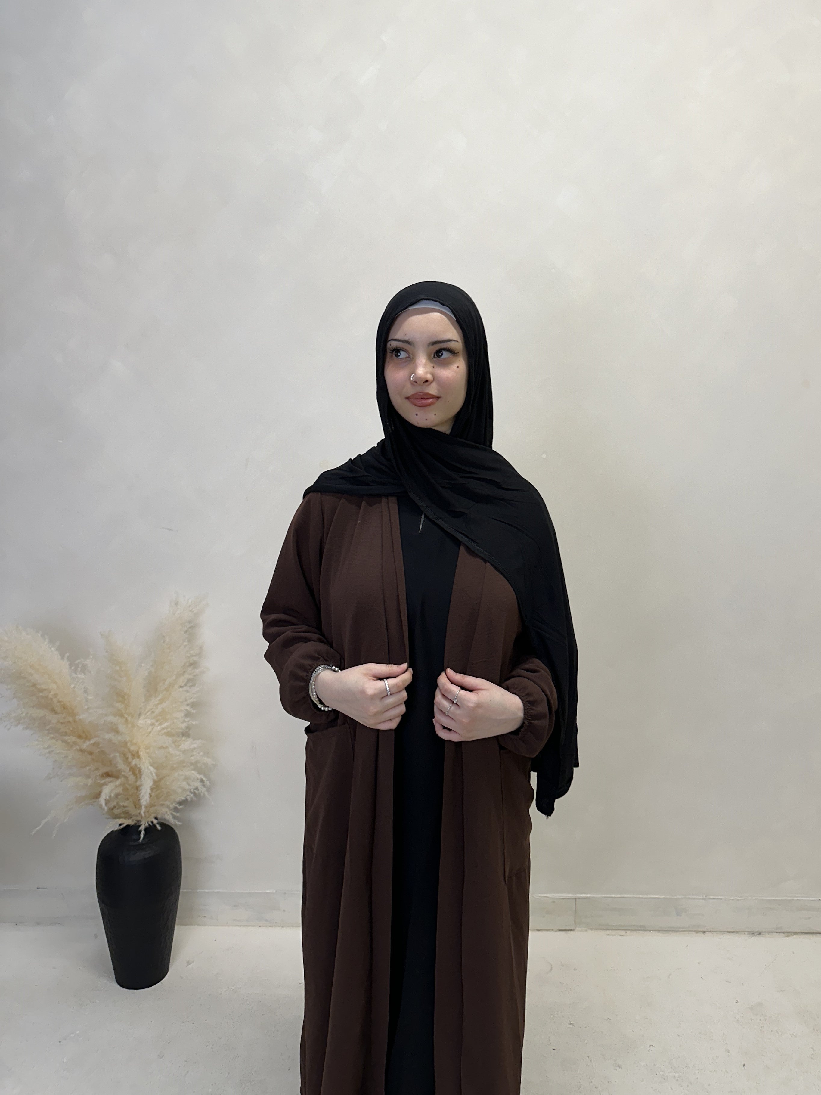 Open Cardigan Chocolate Brown