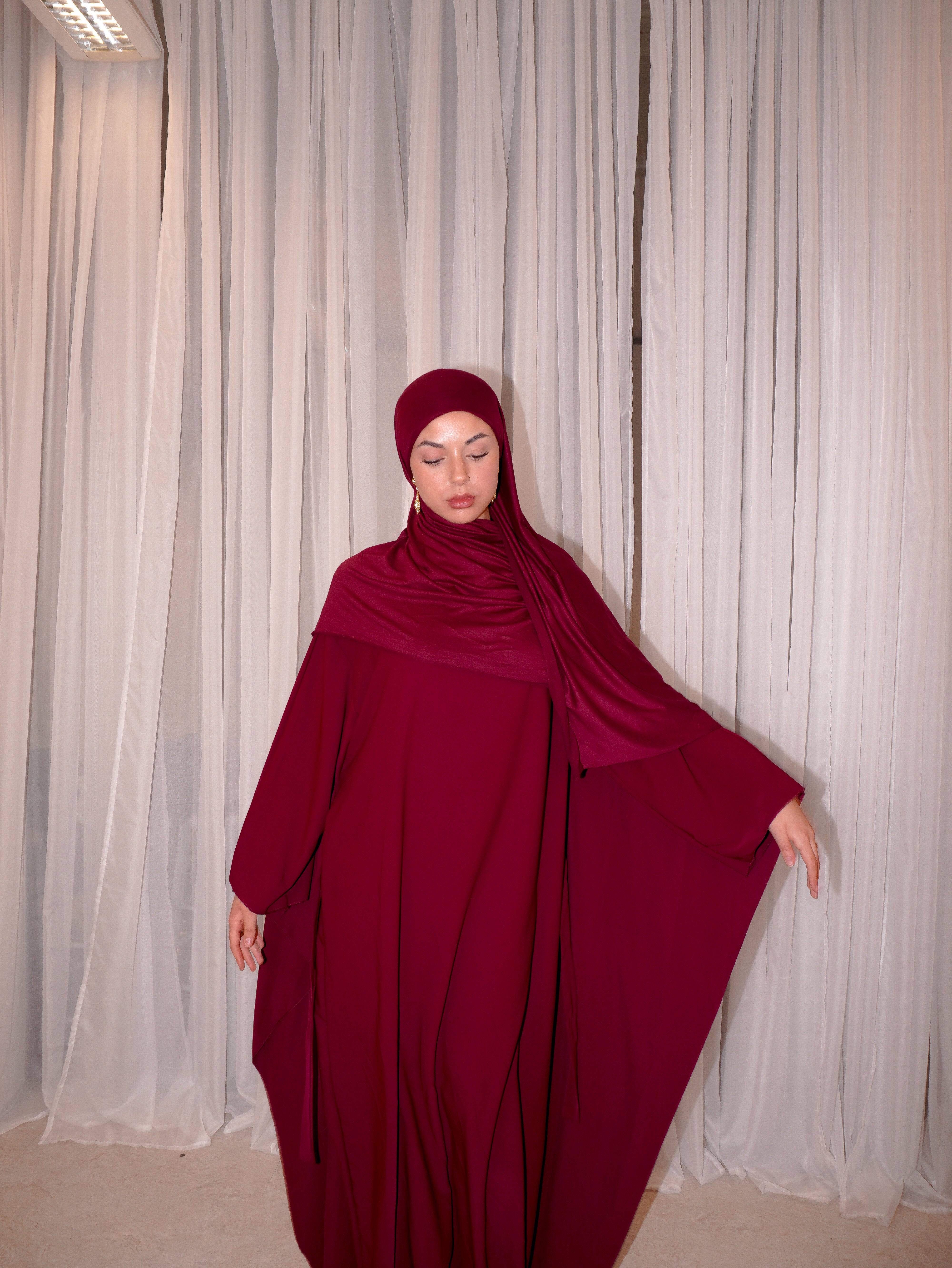 Butterfly Abaya Maroon