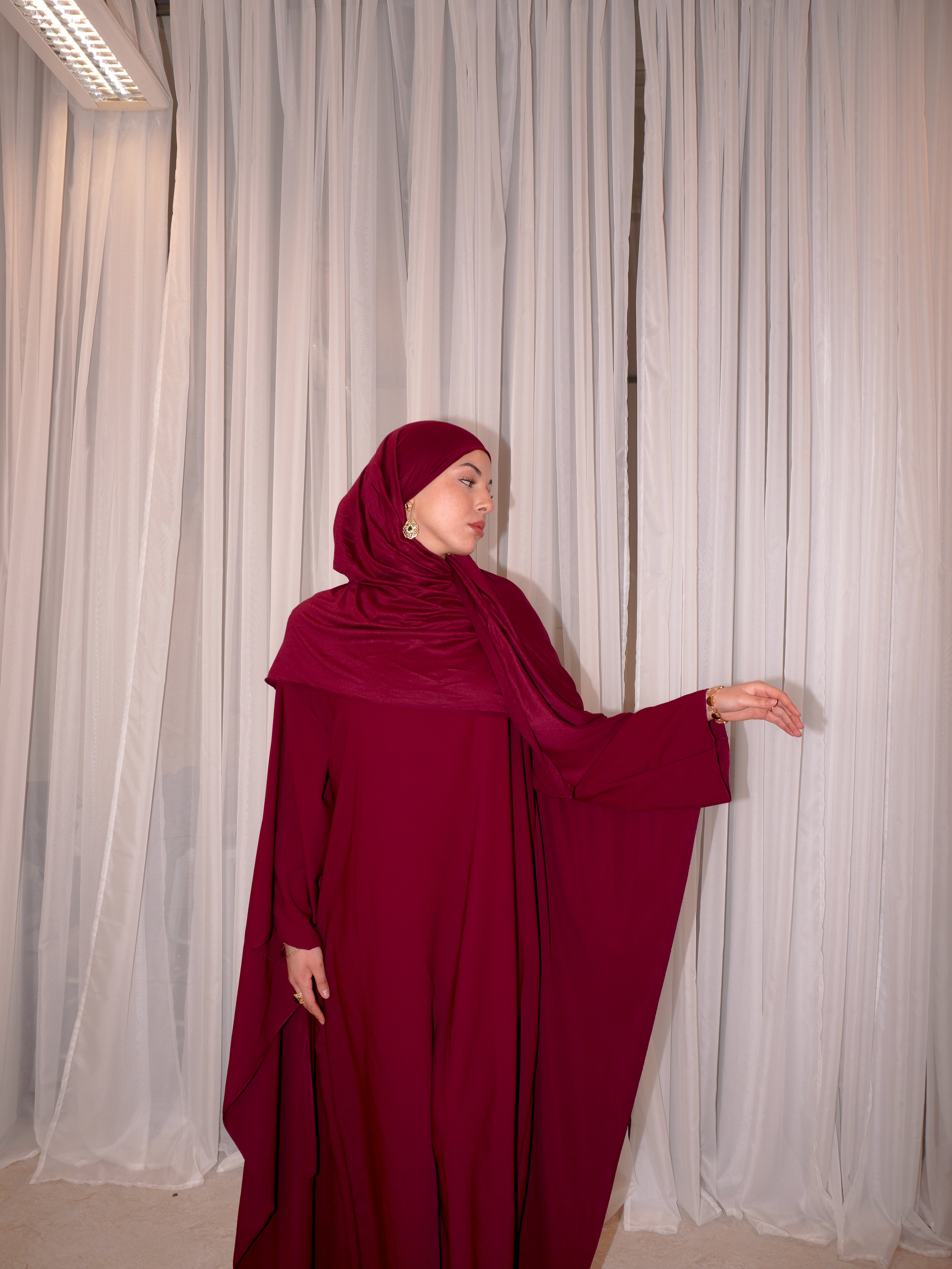 Butterfly Abaya Maroon