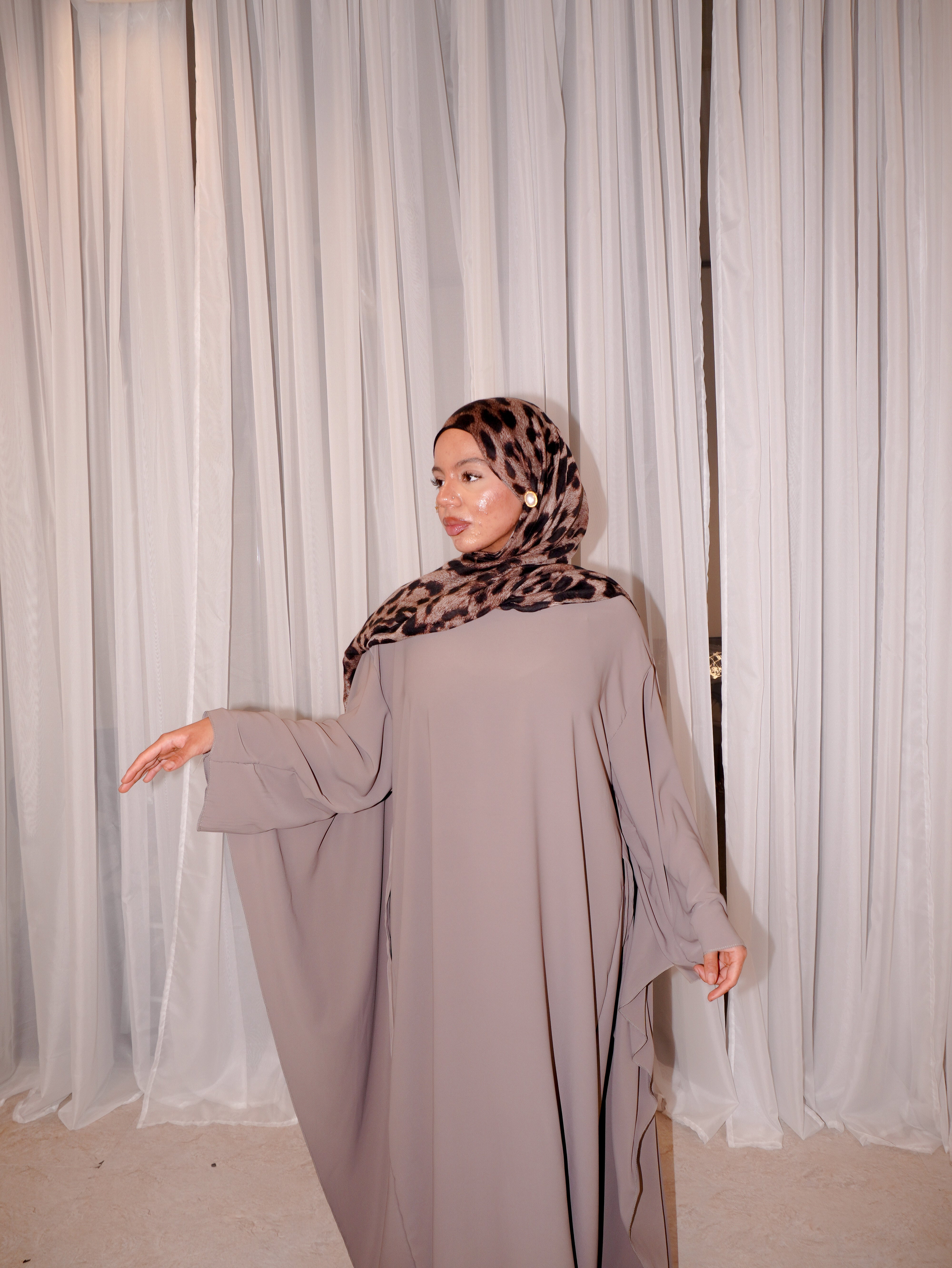 Butterfly Abaya Mocha