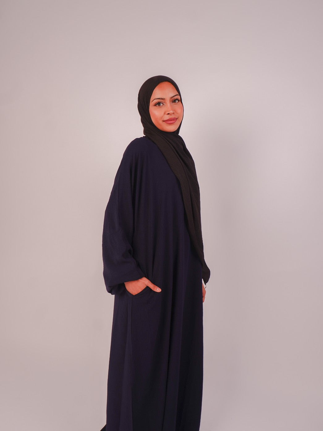 Plain Closed Abaya - Navy