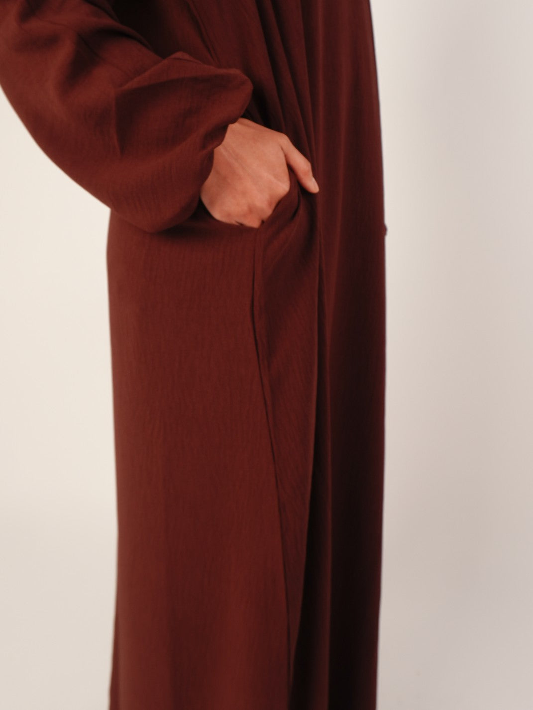 Plain Closed Abaya - Chocolate Brown