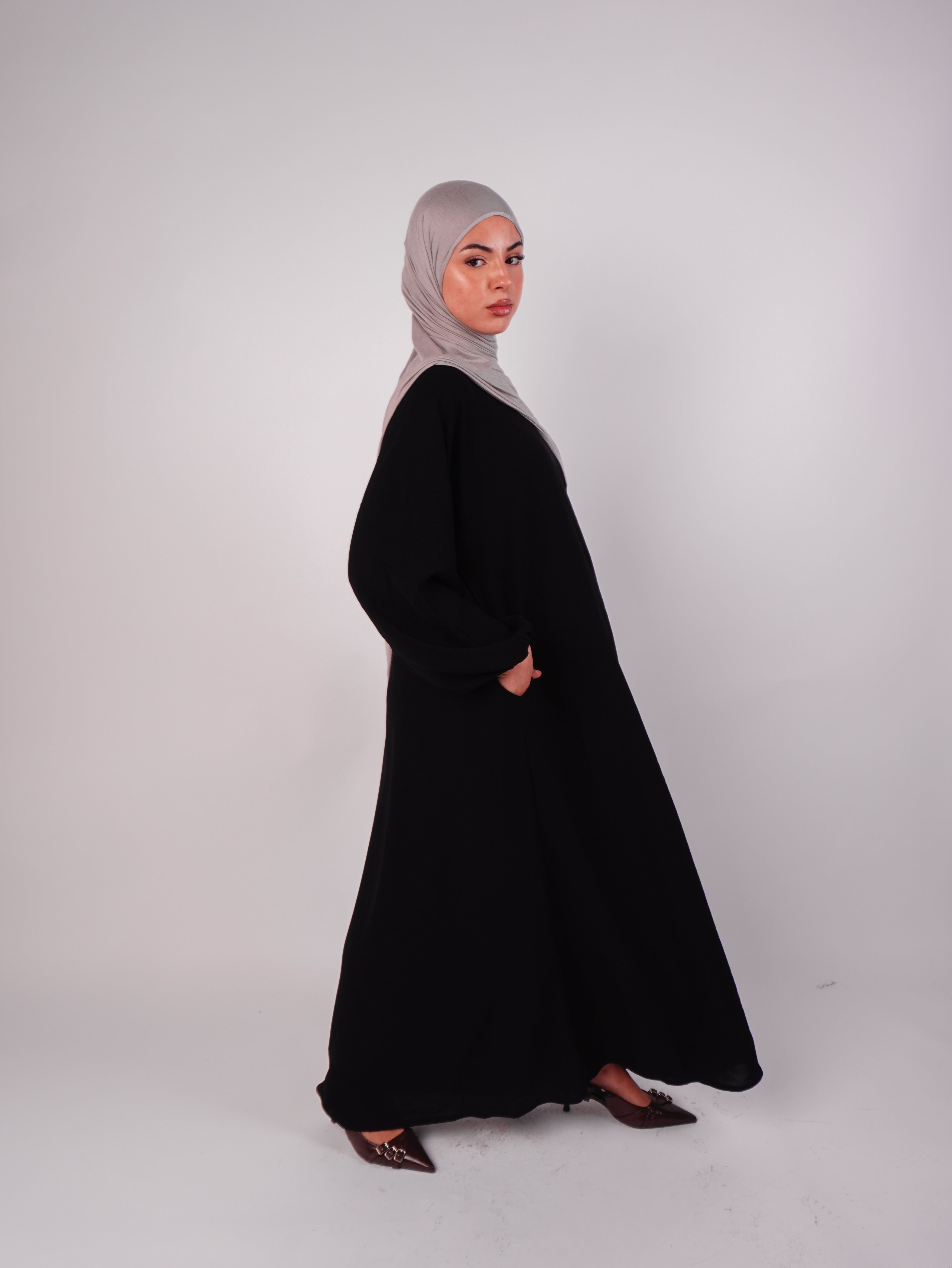 Plain Closed Abaya - Black