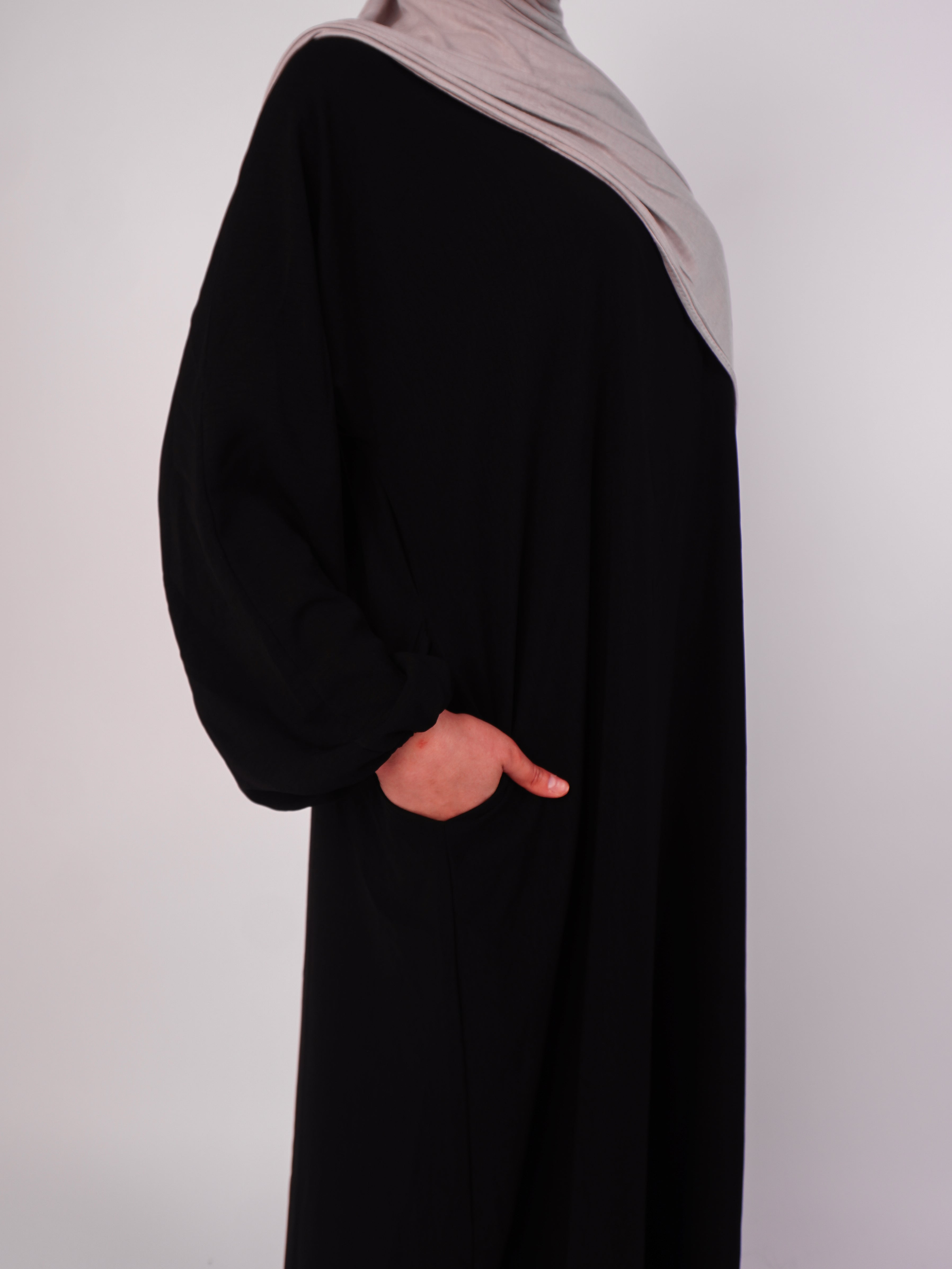 Plain Closed Abaya - Black