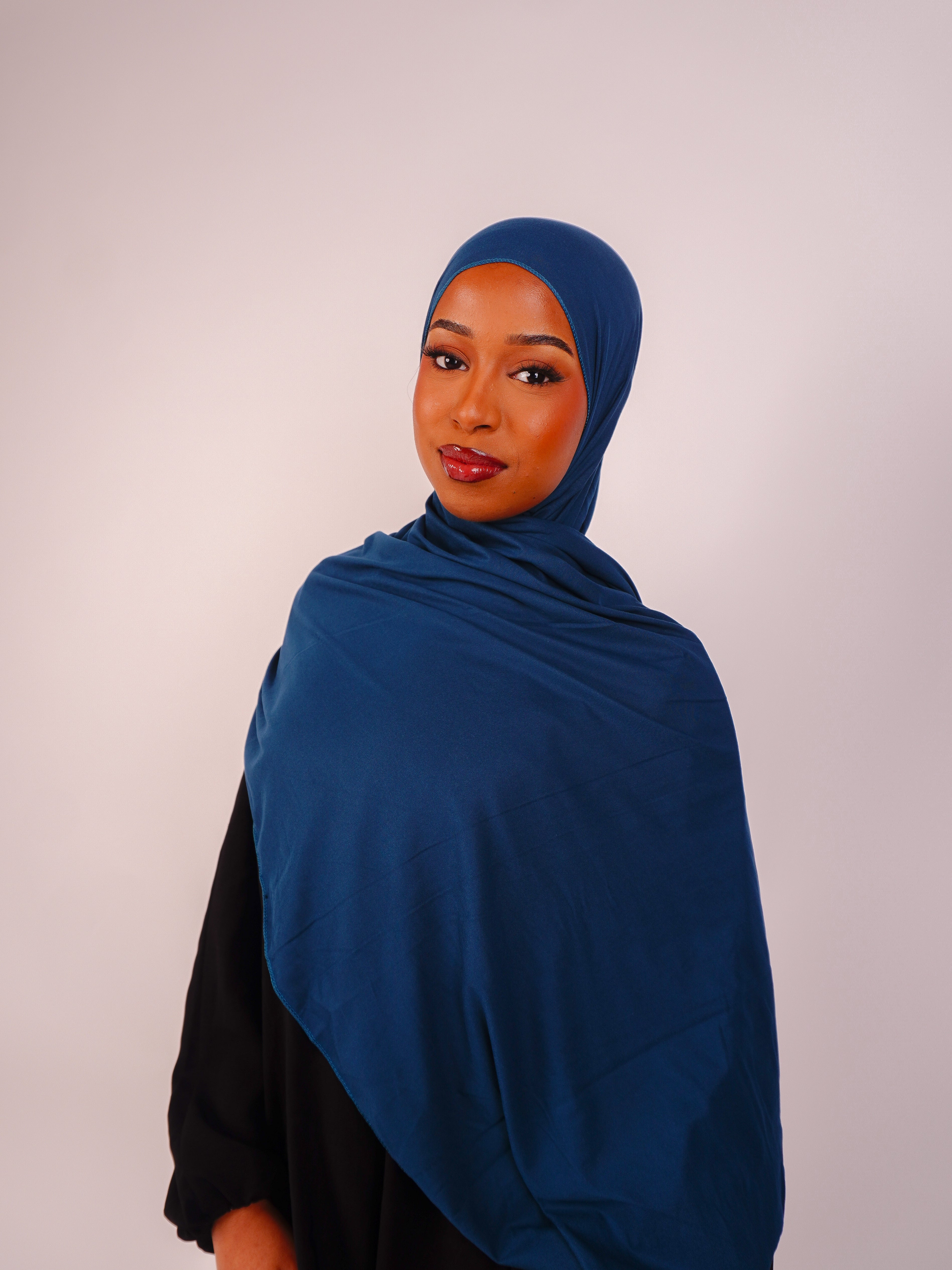 Emirati Premium Jersey Hijab Denim Blue