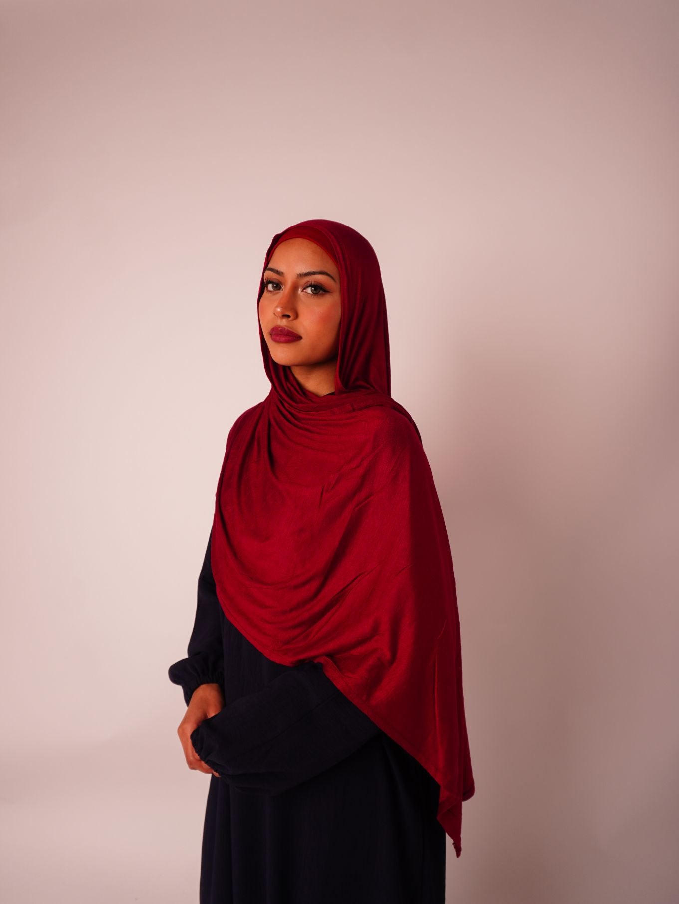 Emirati Premium Jersey Hijab Burgundy