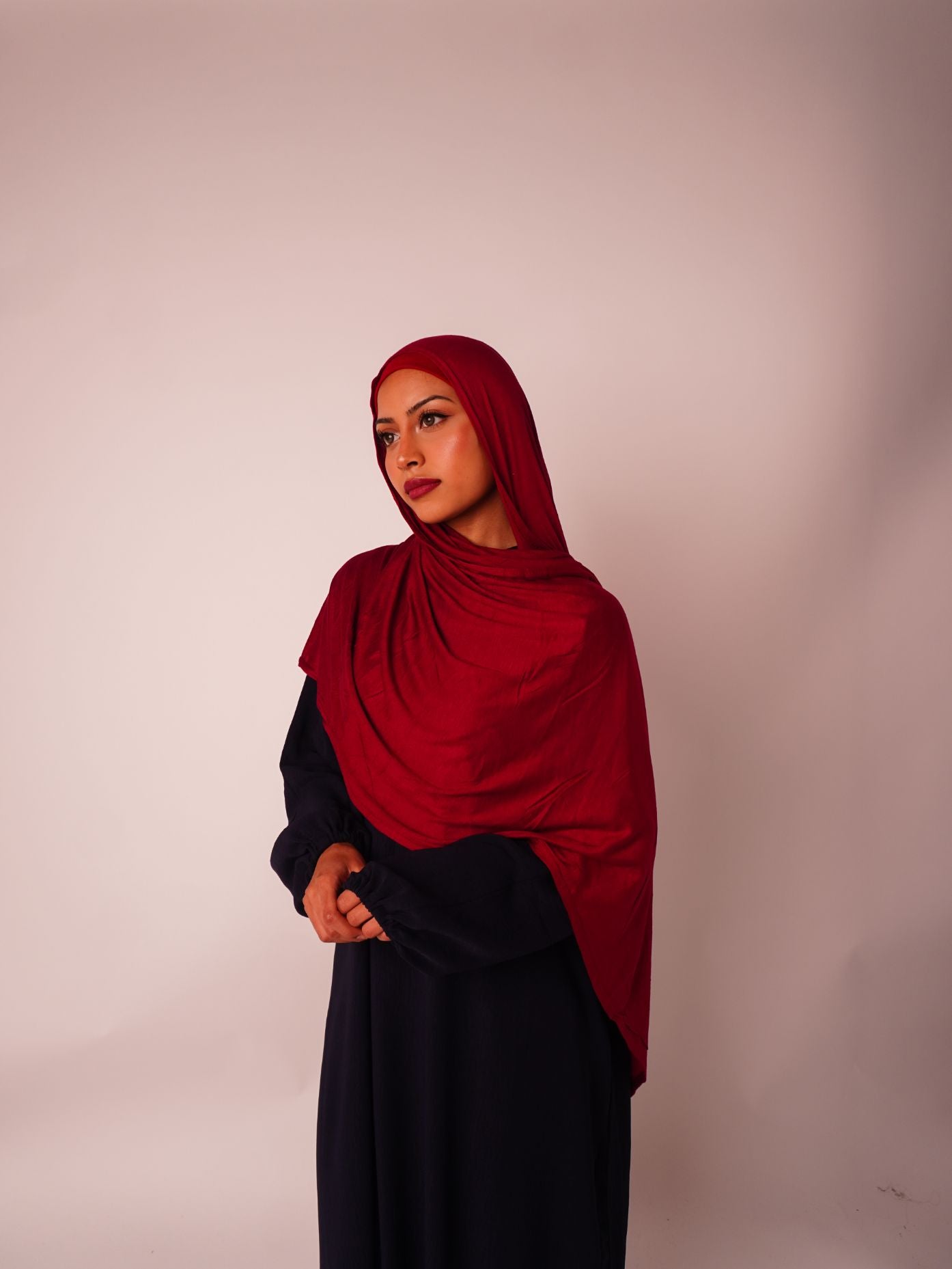 Emirati Premium Jersey Hijab Burgundy