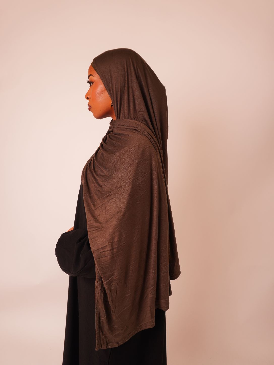 Emirati Premium Jersey Hijab Chocolate Brown