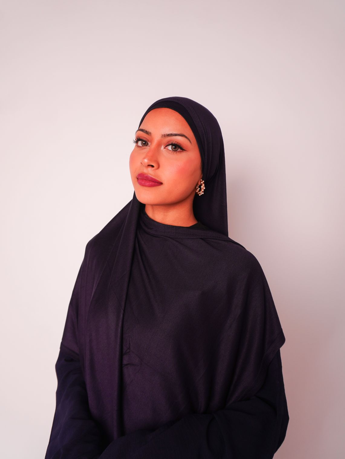 Emirati Premium Jersey Hijab Black