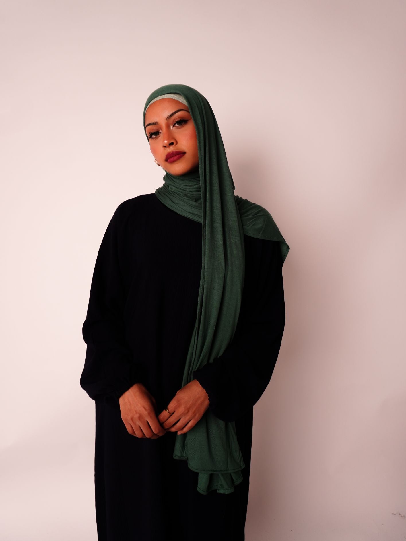 Emirati Premium Jersey Hijab Emerald Green