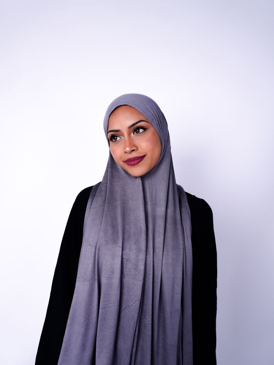 Emirati Premium Jersey Hijab Dark Grey