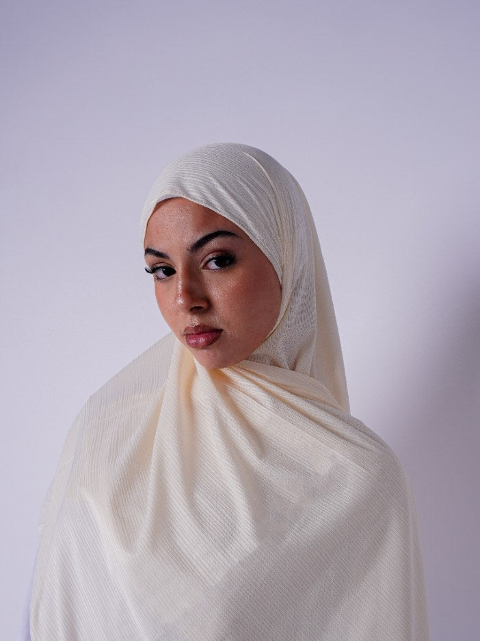 Textured Jersey Hijab Vanilla